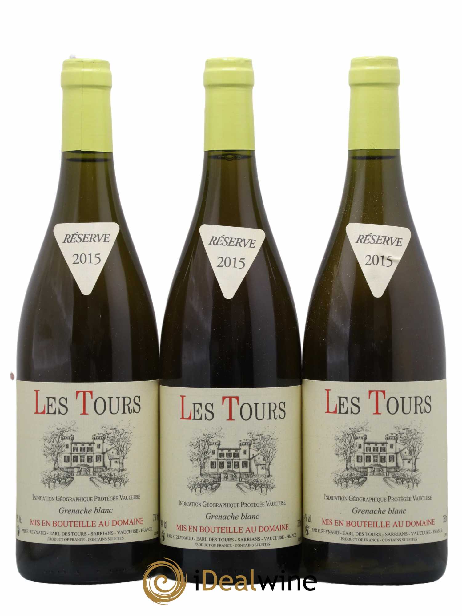 Vaucluse (Vin de Pays de Vaucluse) Les Tours Grenache Blanc Emmanuel Reynaud 2015 - Lot de 3 bouteilles - 0