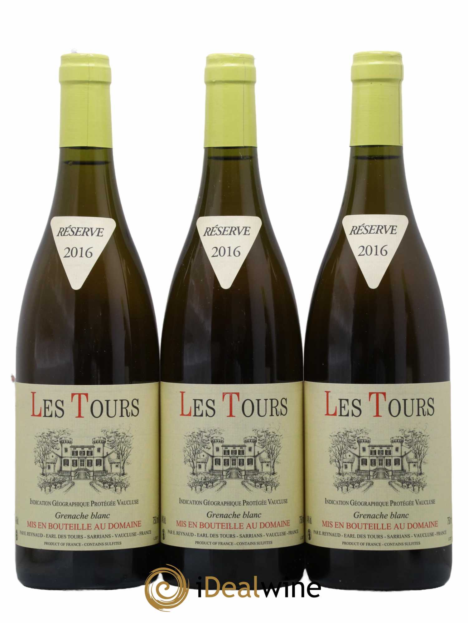 Vaucluse (Vin de Pays de Vaucluse) Les Tours Grenache Blanc Emmanuel Reynaud 2016 - Lot de 3 bouteilles - 0
