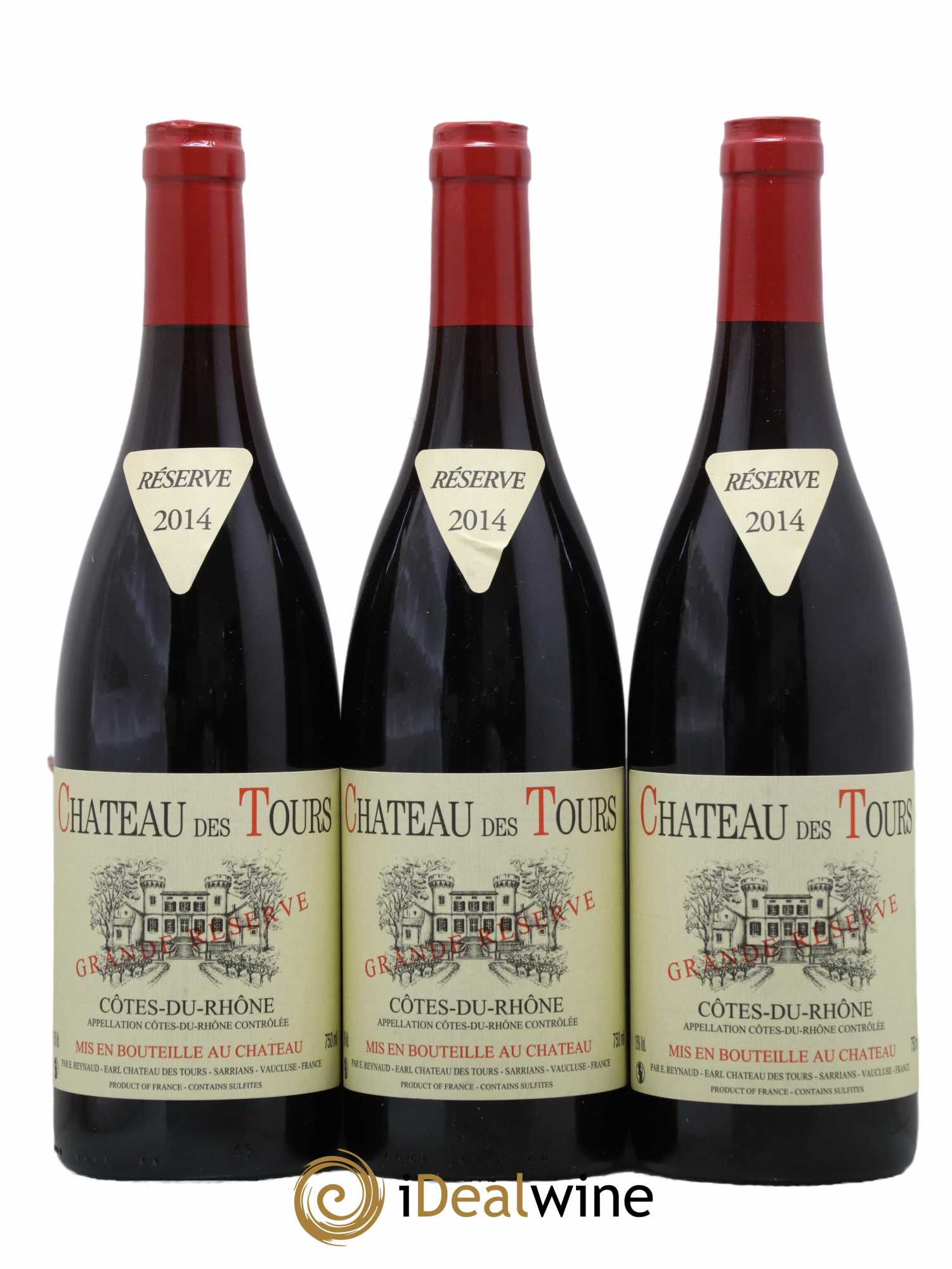 Côtes-du-Rhône Château des Tours Grande Réserve Emmanuel Reynaud 2014 - Lot de 3 bouteilles - 0