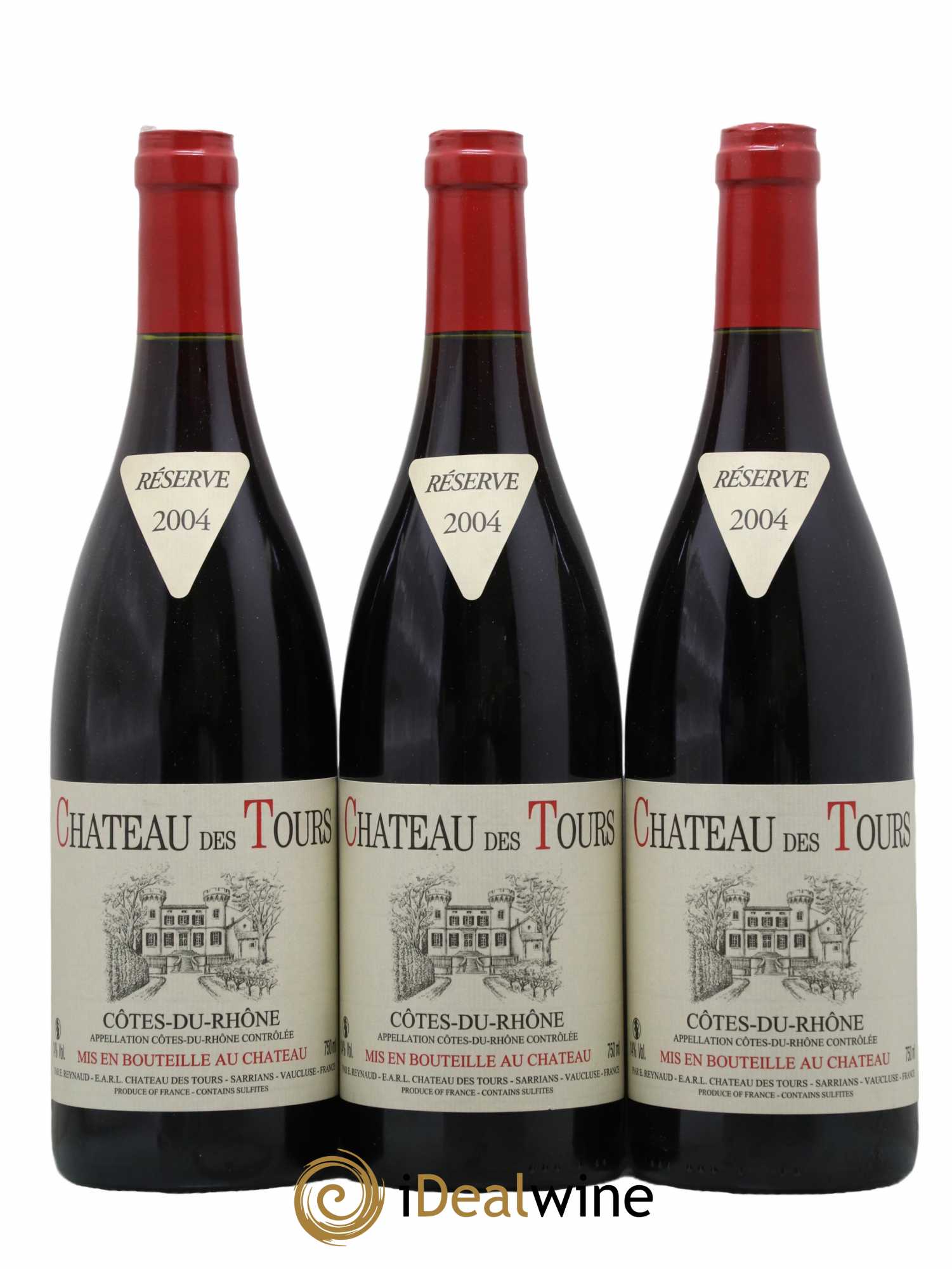 Côtes-du-Rhône Château des Tours Emmanuel Reynaud 2004 - Lot de 3 bouteilles - 0