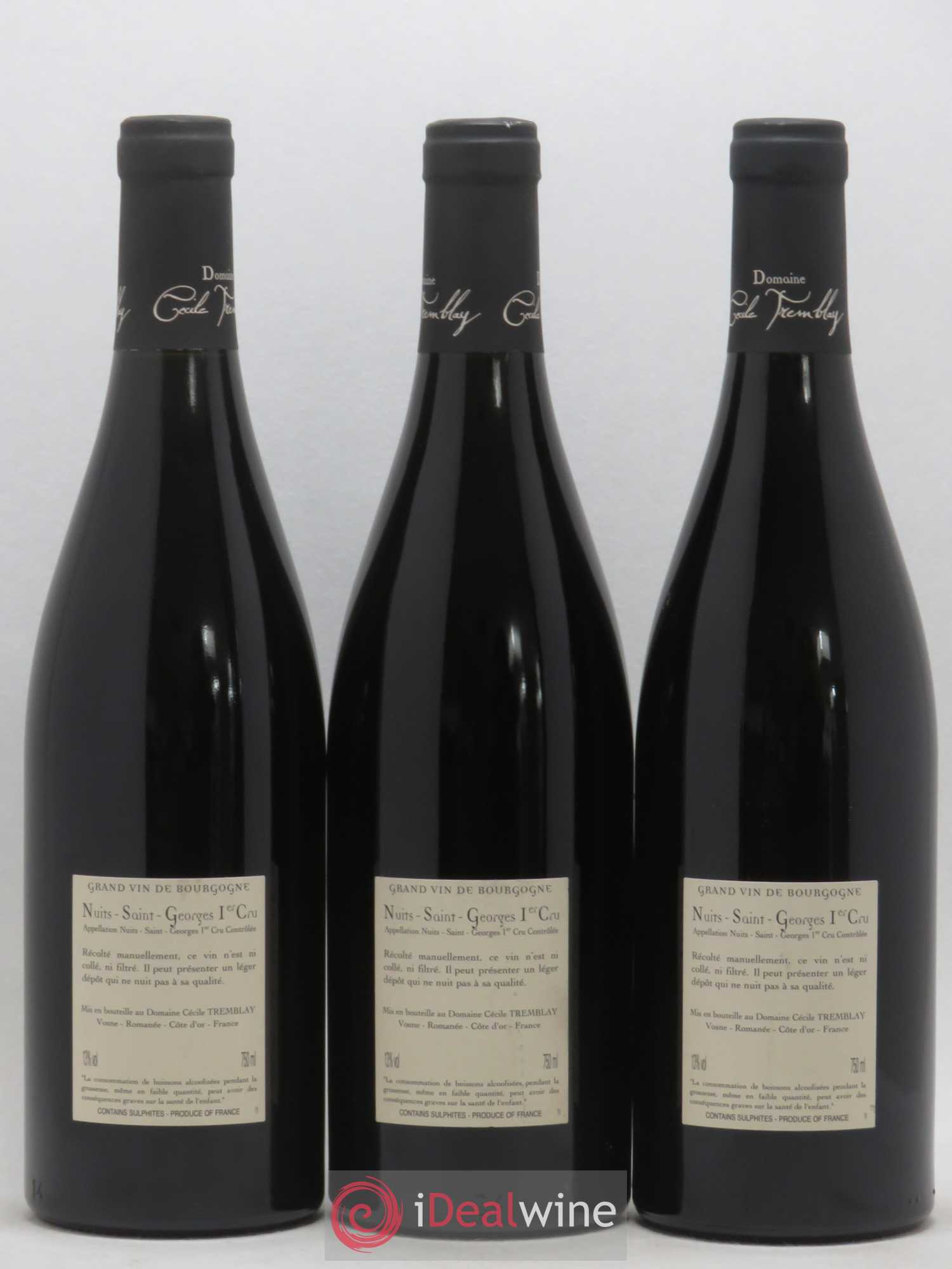 Nuits-Saint-Georges 1er Cru Les Murgers Cécile Tremblay 2010 - Lot de 3 bouteilles - 1