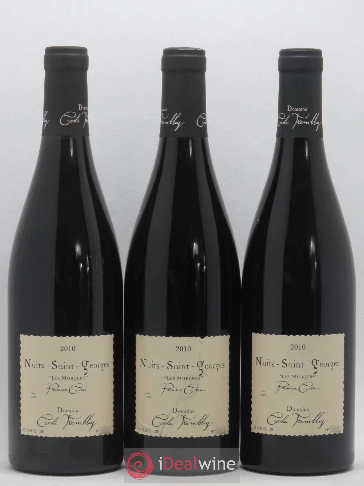 Nuits-Saint-Georges 1er Cru Les Murgers Cécile Tremblay 2010 - Lot de 3 bouteilles - 0
