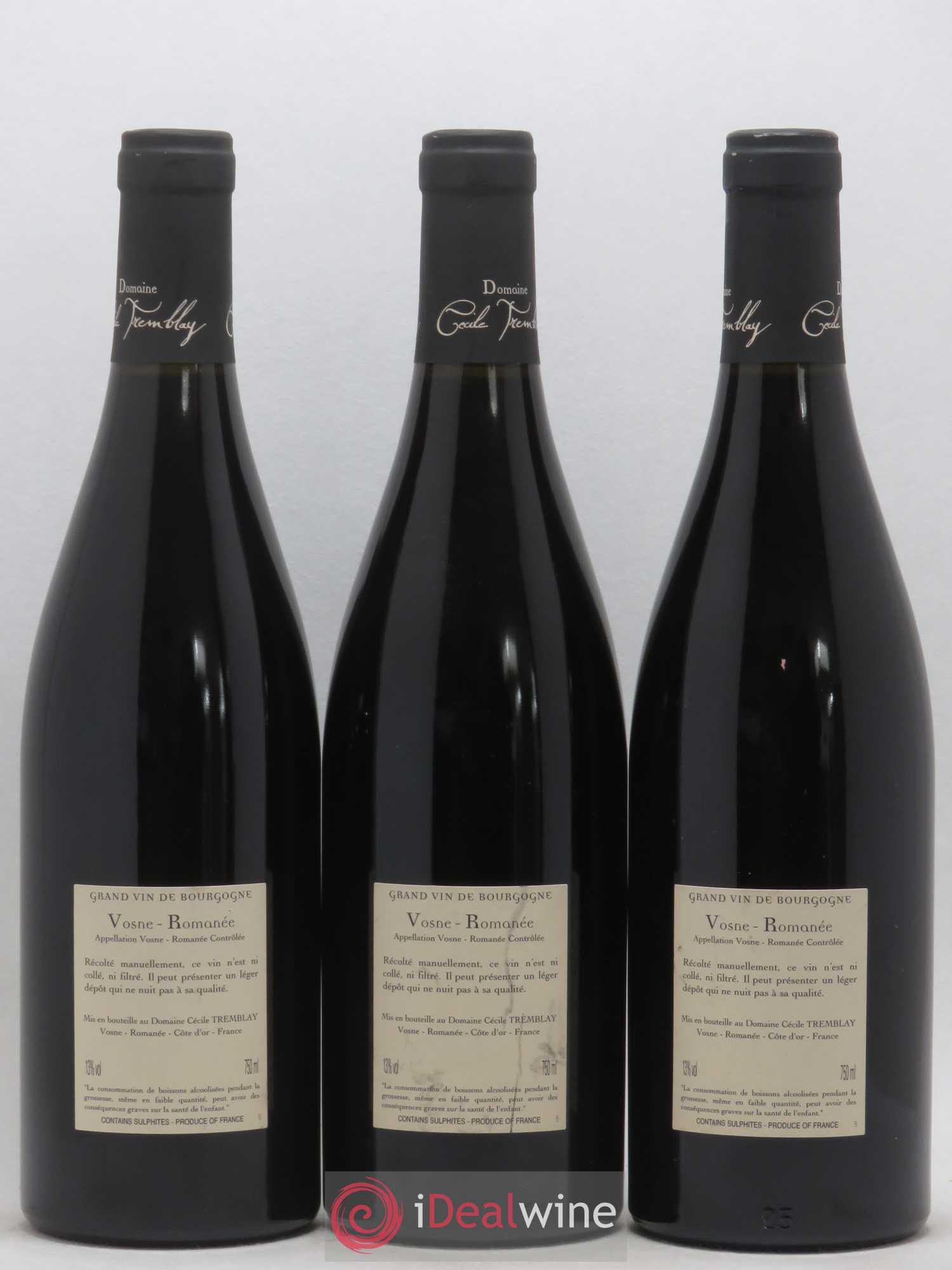 Vosne-Romanée Vieilles Vignes Cécile Tremblay 2010 - Lot de 3 bouteilles - 1