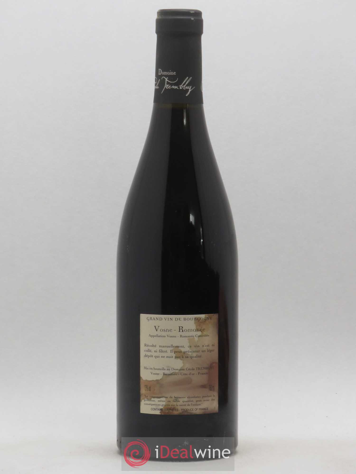 Vosne-Romanée Vieilles Vignes Cécile Tremblay 2010 - Lot de 1 bouteille - 1