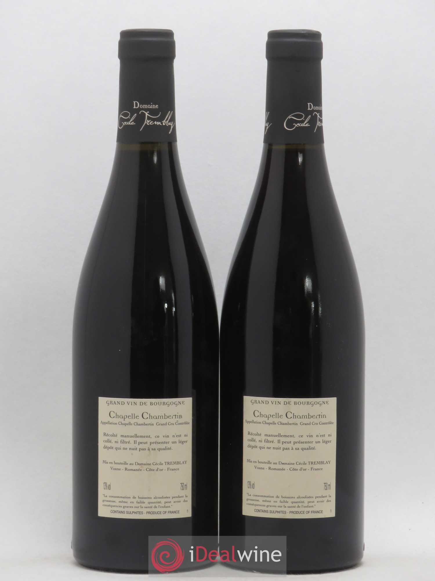 Chapelle-Chambertin Grand Cru Cécile Tremblay 2010 - Lot de 2 bouteilles - 1