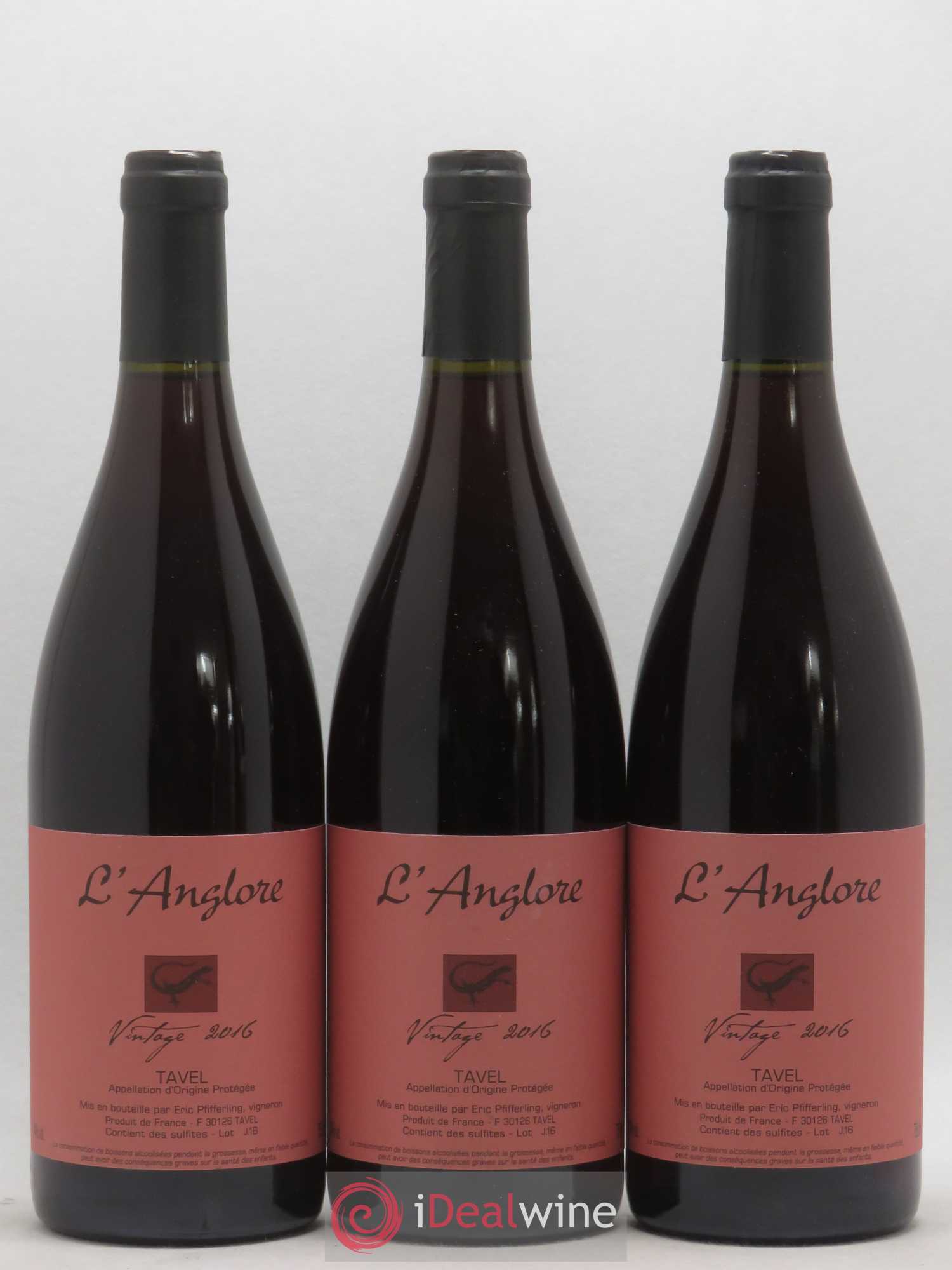 Tavel Vintage L'Anglore 2016 - Lot de 3 bouteilles - 0