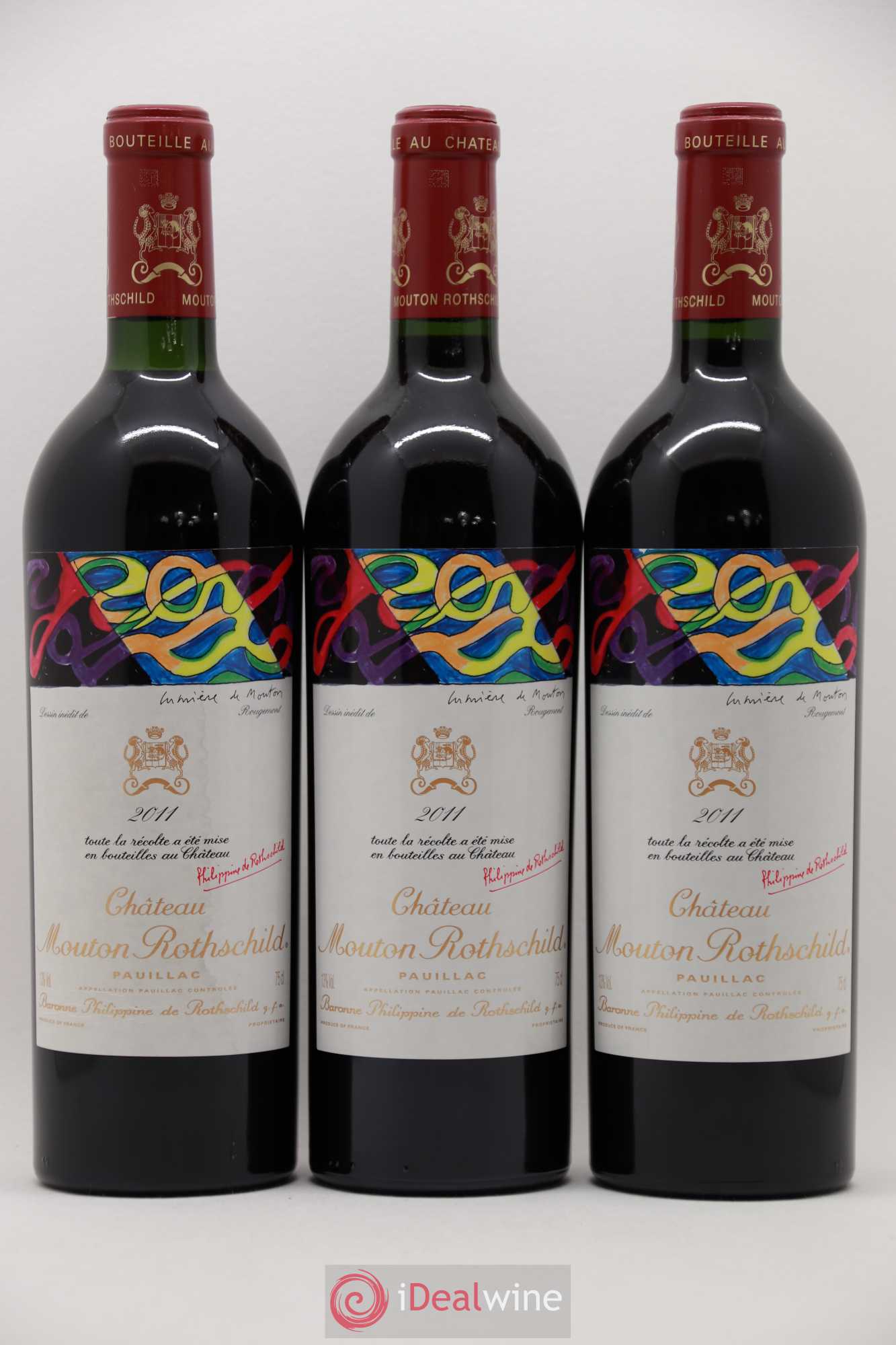 Château Mouton Rothschild 1er Grand Cru Classé 2011 - Lot de 3 bouteilles - 0