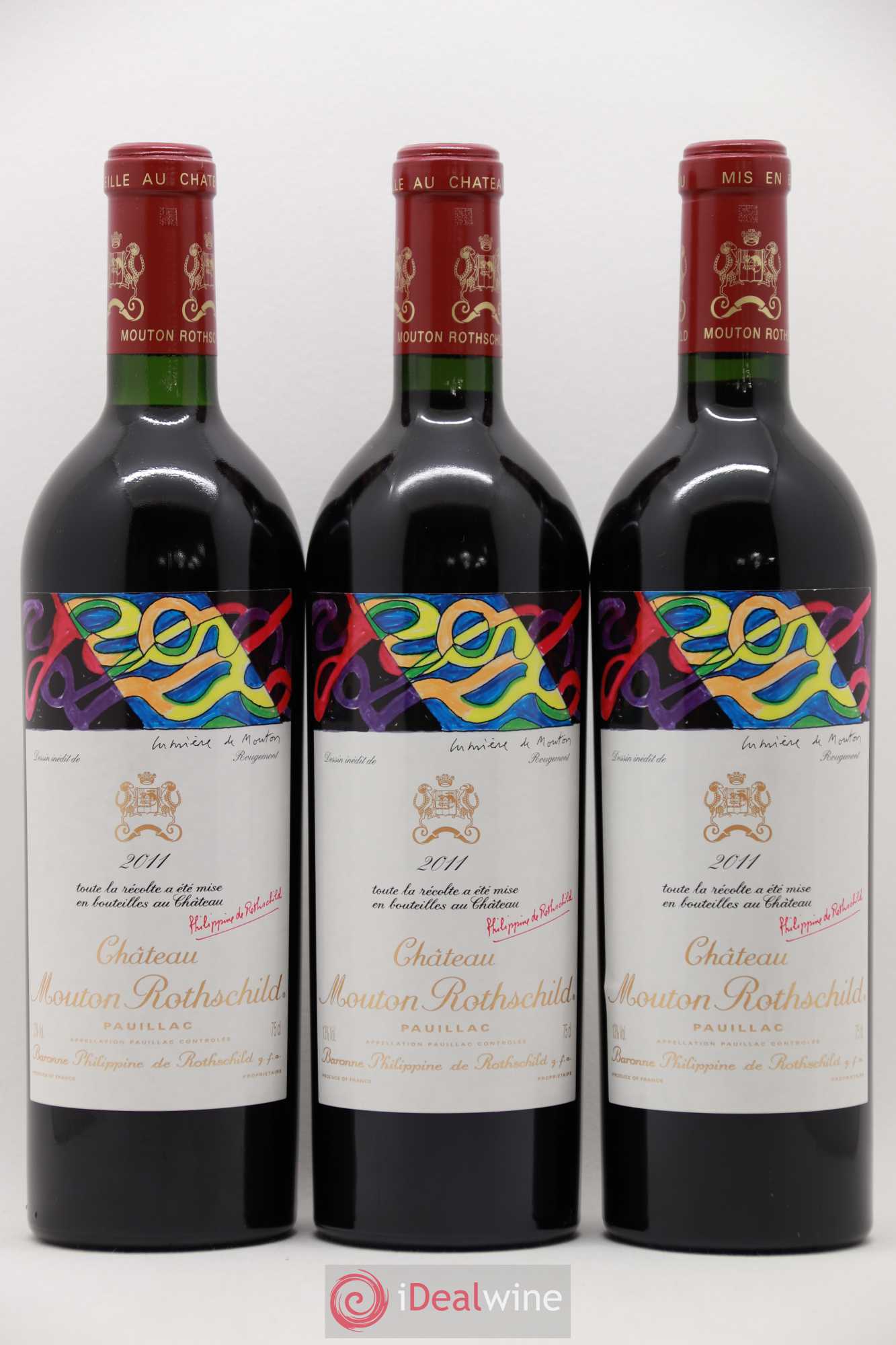 Château Mouton Rothschild 1er Grand Cru Classé 2011 - Lot de 3 bouteilles - 0