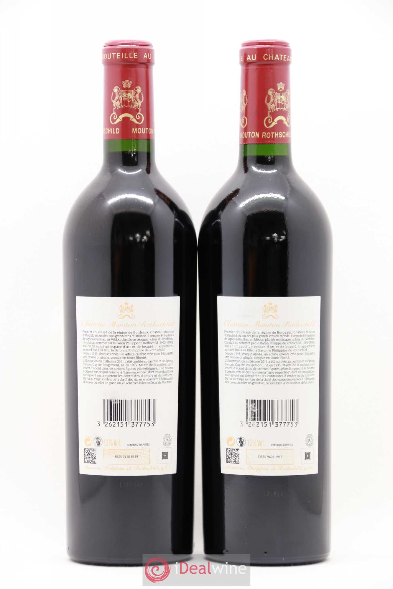 Château Mouton Rothschild 1er Grand Cru Classé 2011 - Lot de 2 bouteilles - 1