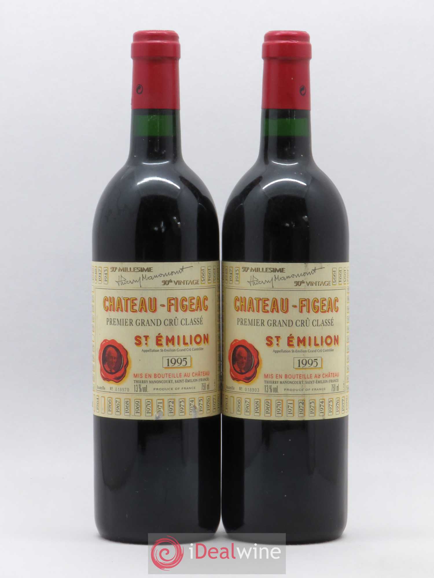 Château Figeac 1er Grand Cru Classé A 1995 - Lot de 2 bouteilles - 0