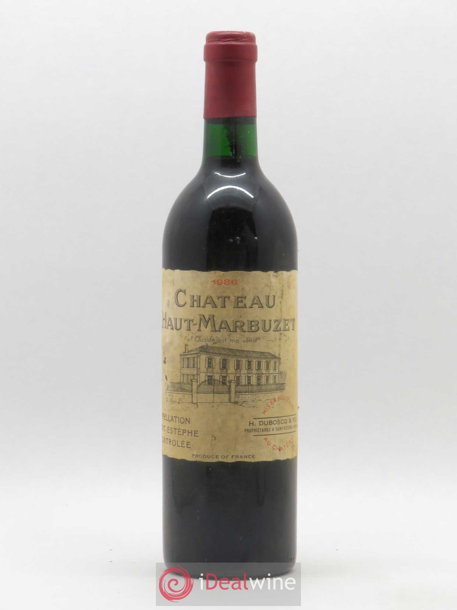 Château Haut Marbuzet 1986 - Lot de 1 bouteille - 0