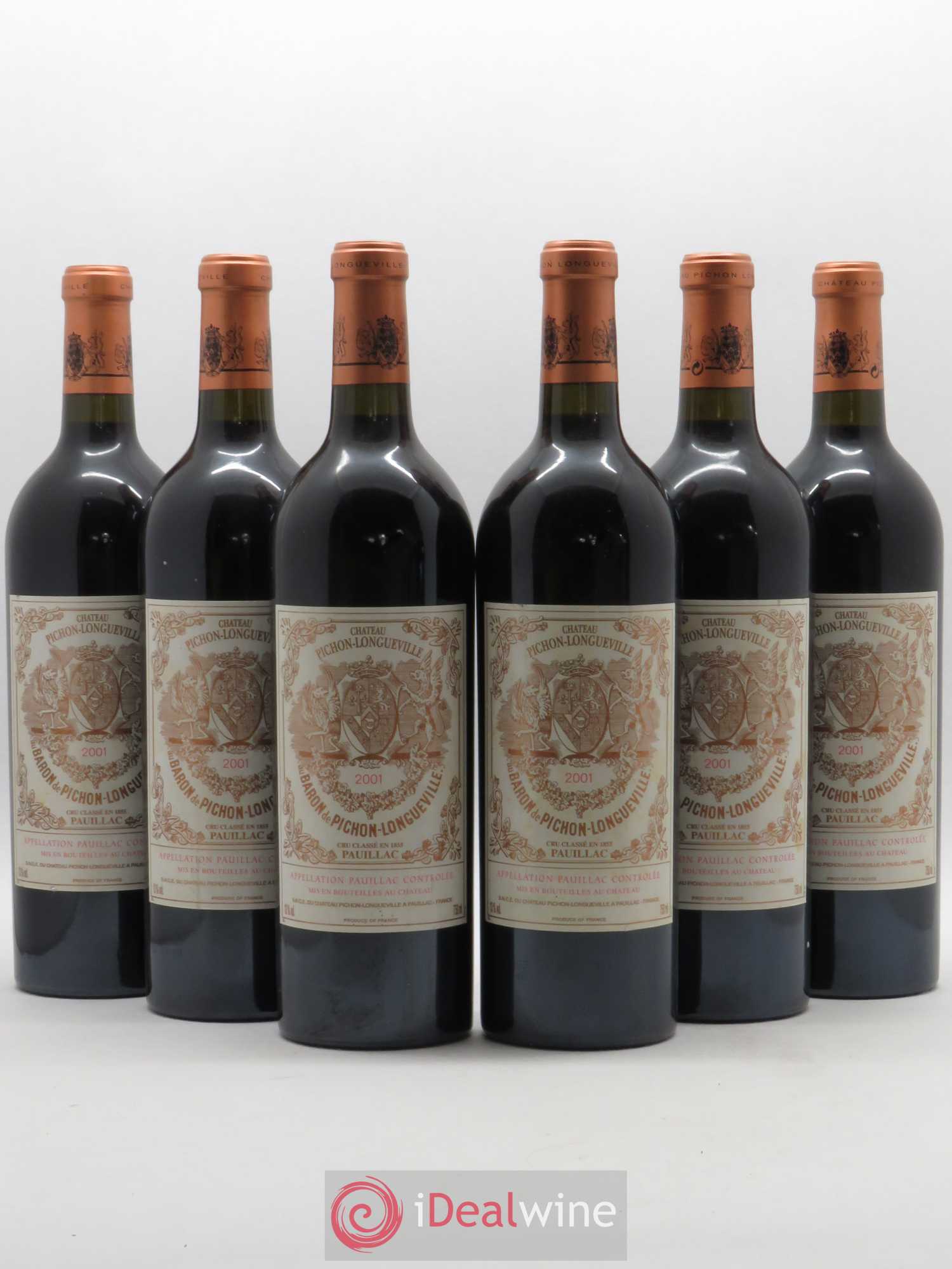 Pichon Longueville Baron 2ème Grand Cru Classé 2001 - Lot de 6 bouteilles - 0