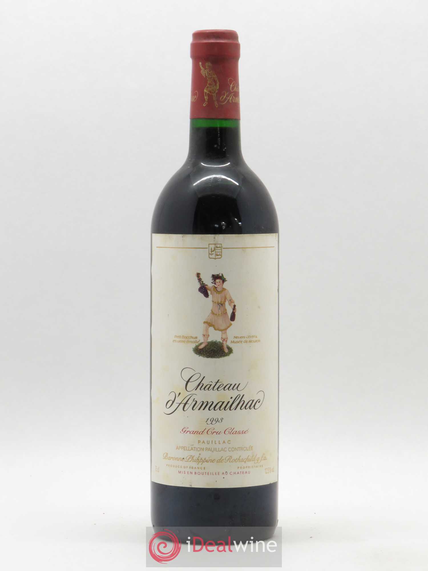 Château d' Armailhac - Mouton Baron(ne) Philippe 5ème Grand Cru Classé 1993 - Lot de 1 bouteille - 0
