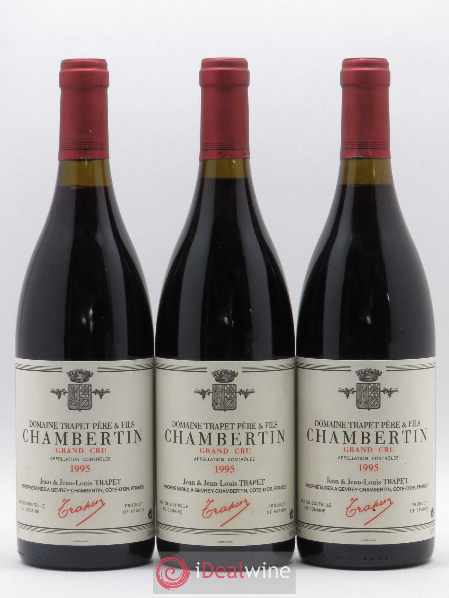 Chambertin Grand Cru Domaine Trapet 1995 - Lot de 3 bouteilles - 0