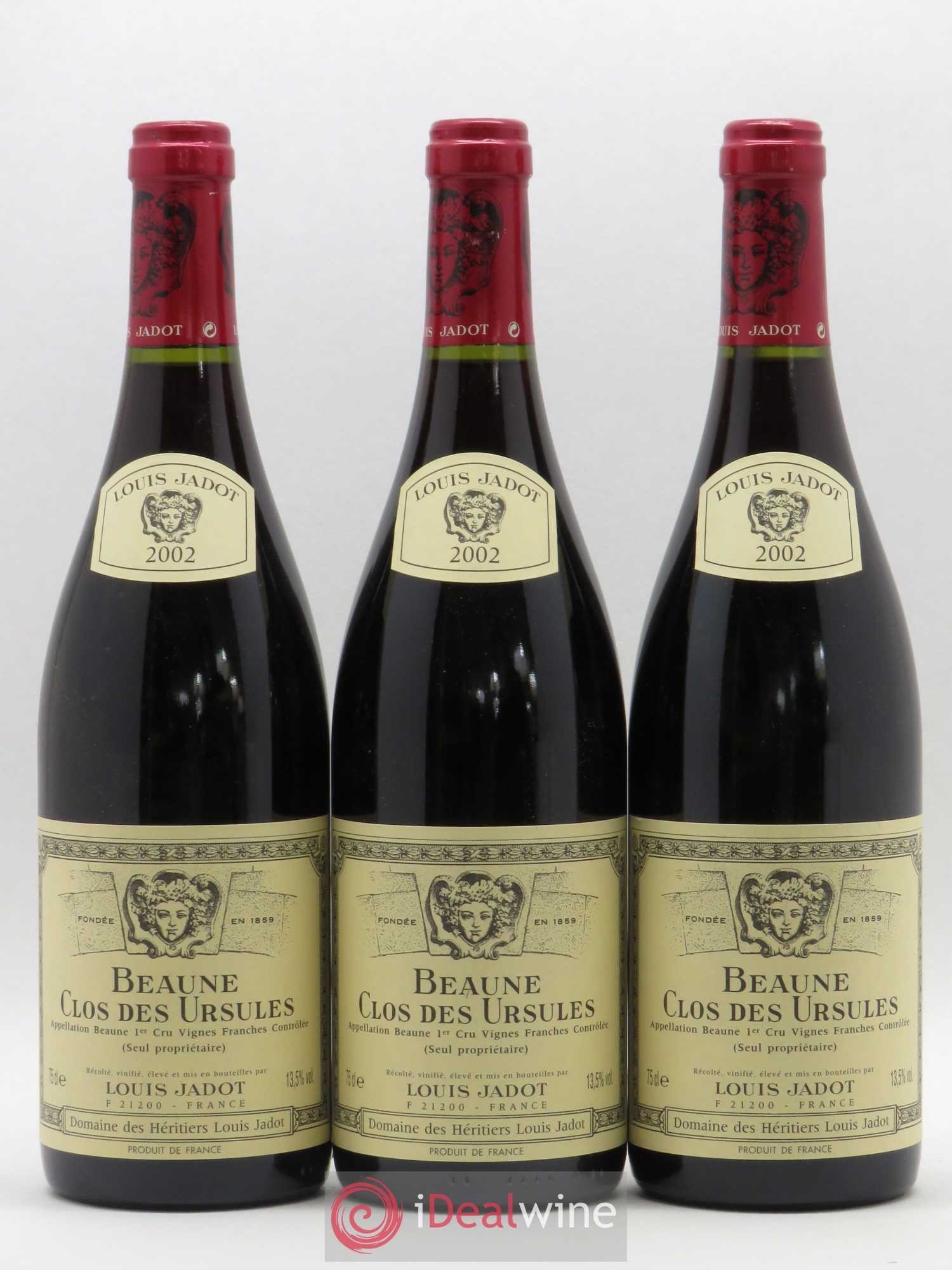 Beaune 1er Cru Clos des Ursules Maison Louis Jadot 2002 - Lot de 3 bouteilles - 0