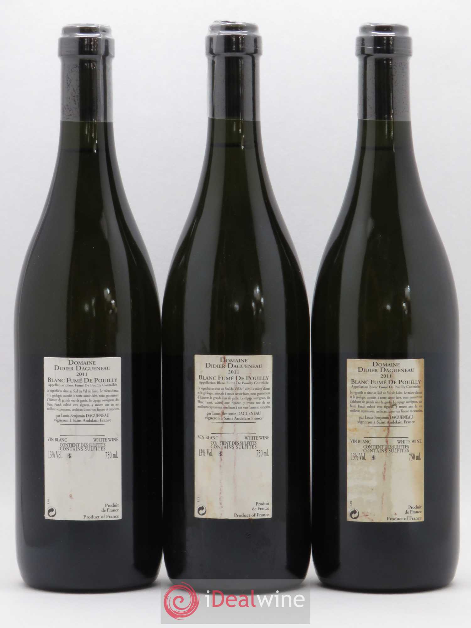 Vin de France (anciennement Pouilly-Fumé) Buisson Renard Dagueneau (Domaine Didier - Louis-Benjamin) 2011 - Lot de 3 bouteilles - 1