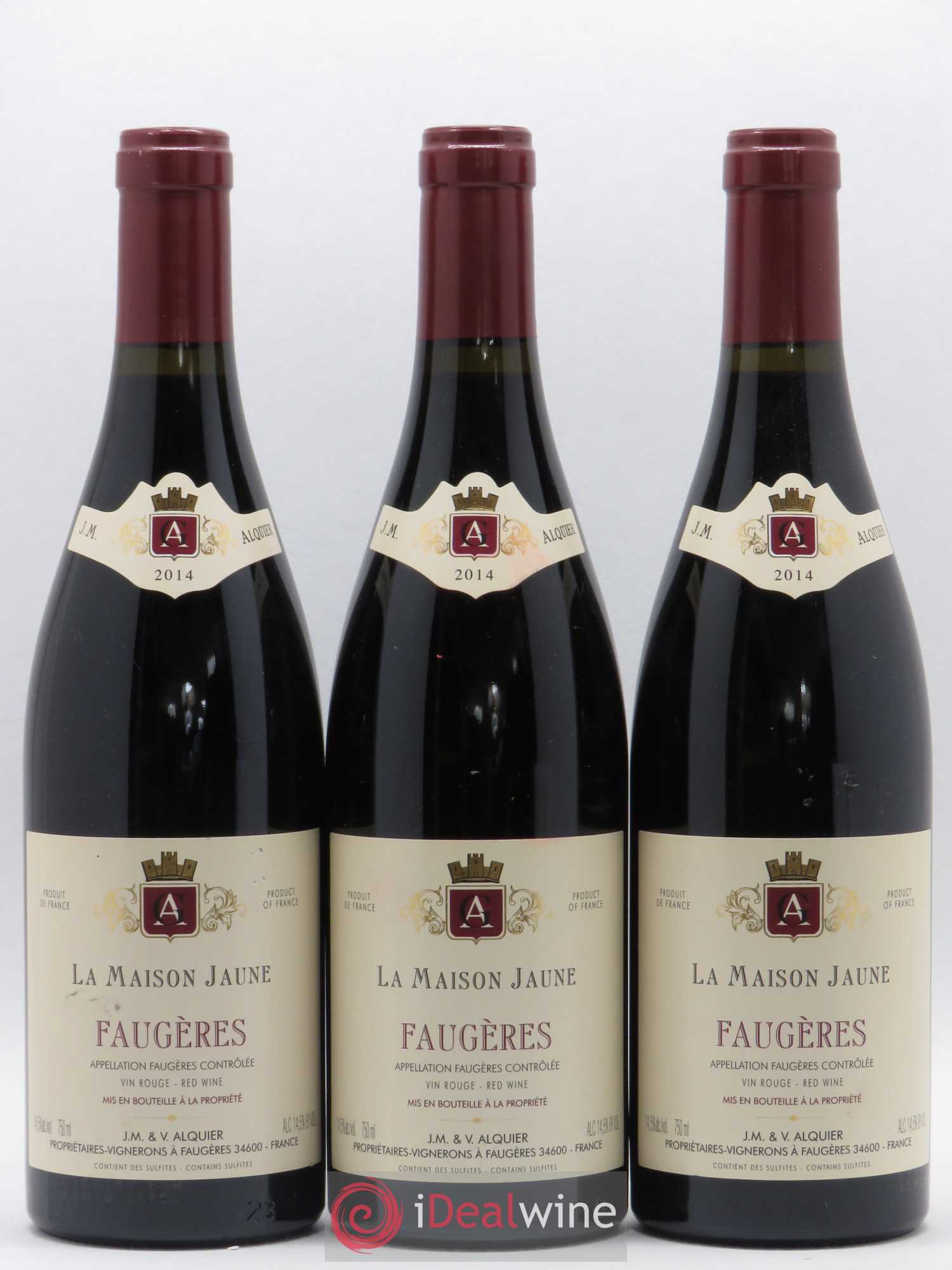 Faugères La Maison Jaune Jean-Michel Alquier 2014 - Lot de 3 bouteilles - 0