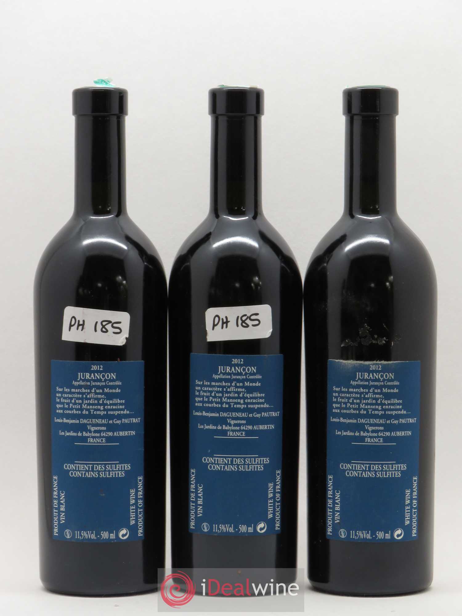 Vin de France (anciennement Jurançon) Jardins de Babylone Didier Dagueneau 50cl 2012 - Lotto di 3 bottiglie - 1