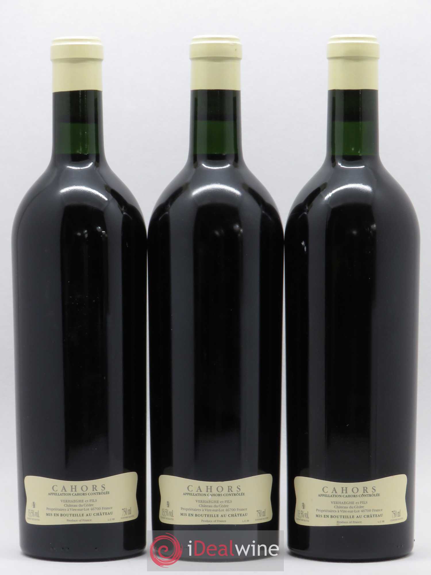 Cahors Château du Cèdre Cuvée Le Cèdre Pascal et Jean-Marc Verhaeghe 2009 - Lotto di 3 bottiglie - 1
