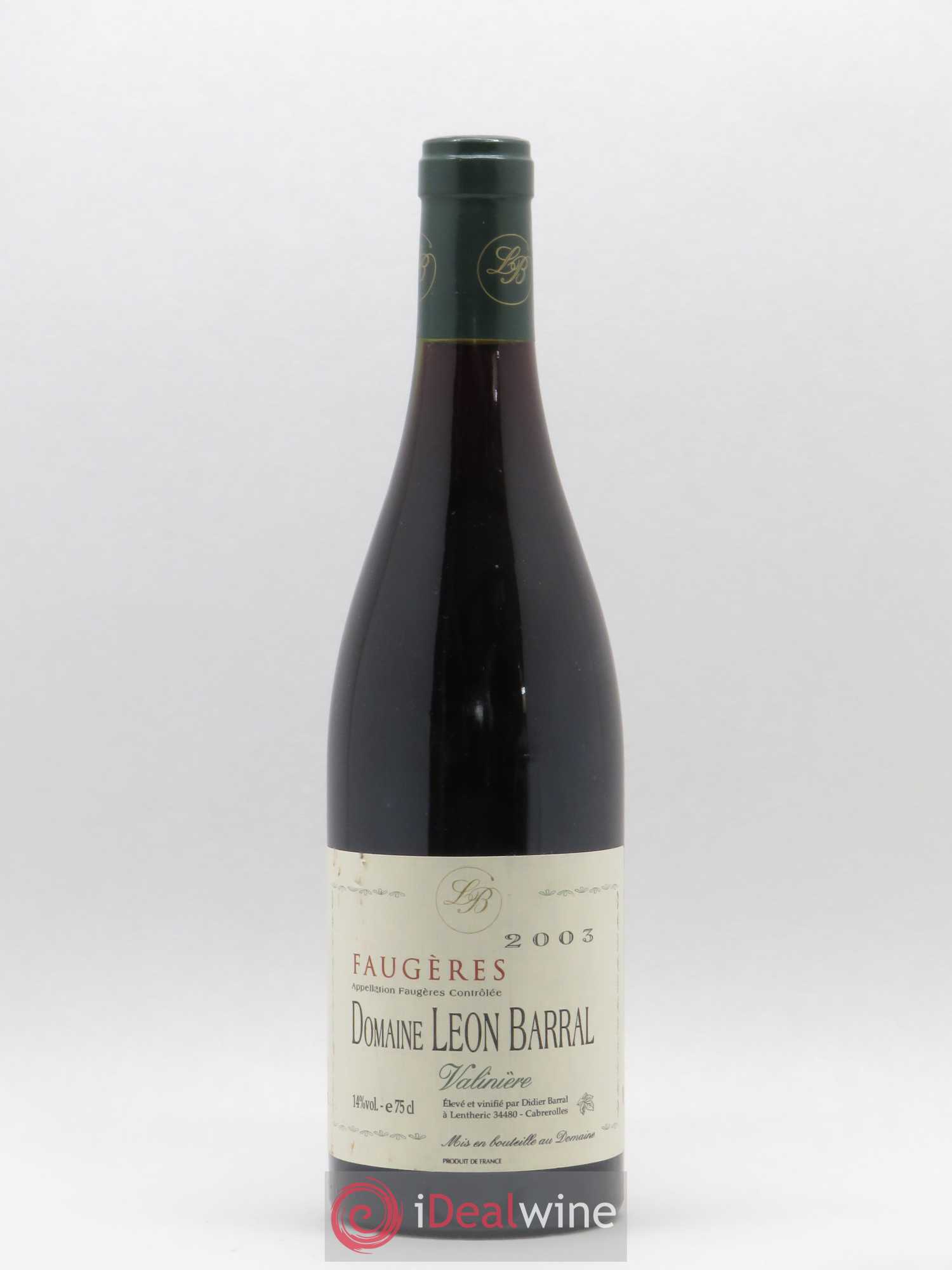 Faugères Valinière Domaine Léon Barral 2003 - Lot de 1 bouteille - 0