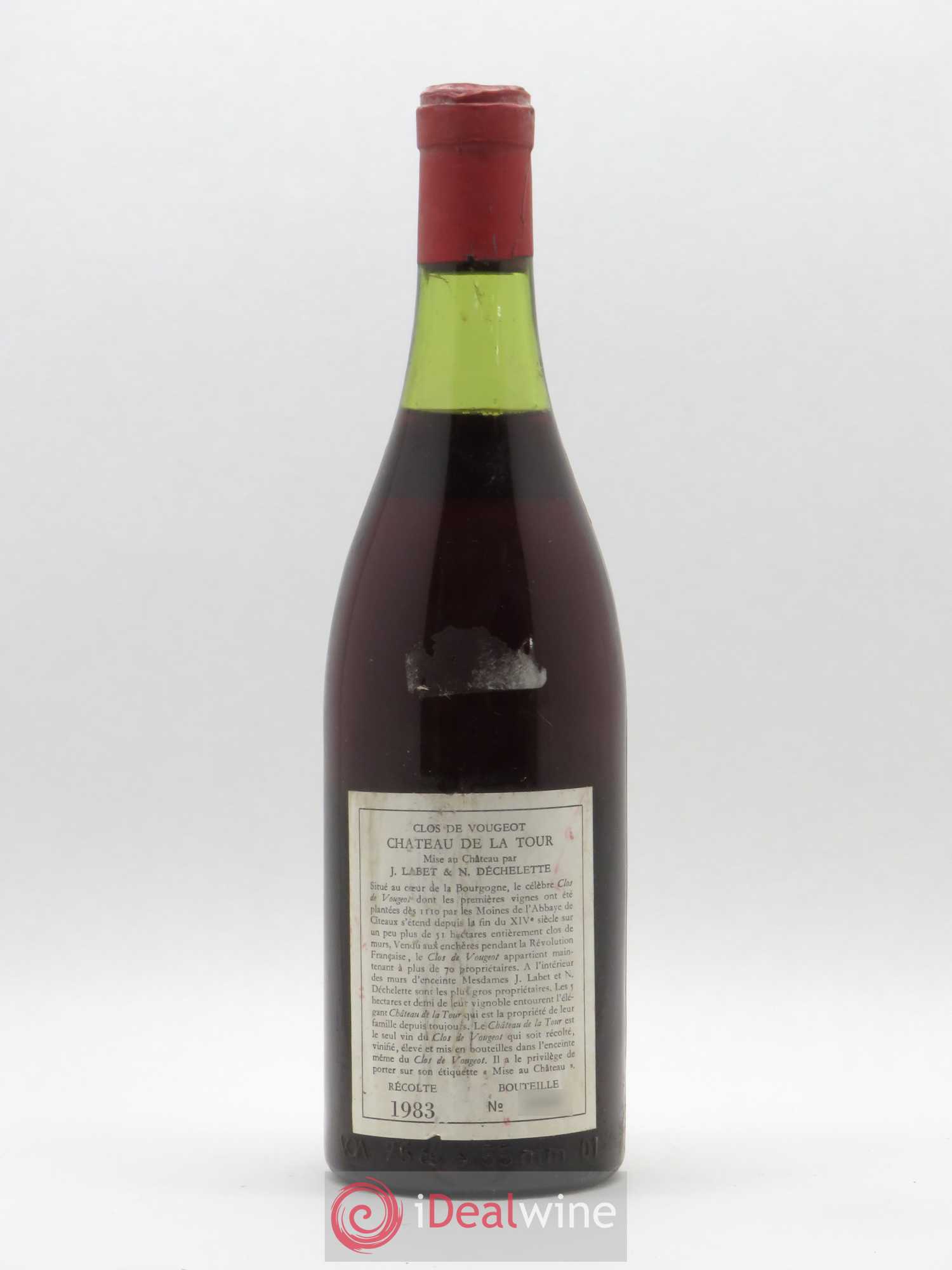 Clos de Vougeot Grand Cru Château de La Tour 1983 - Lot de 1 bouteille - 1