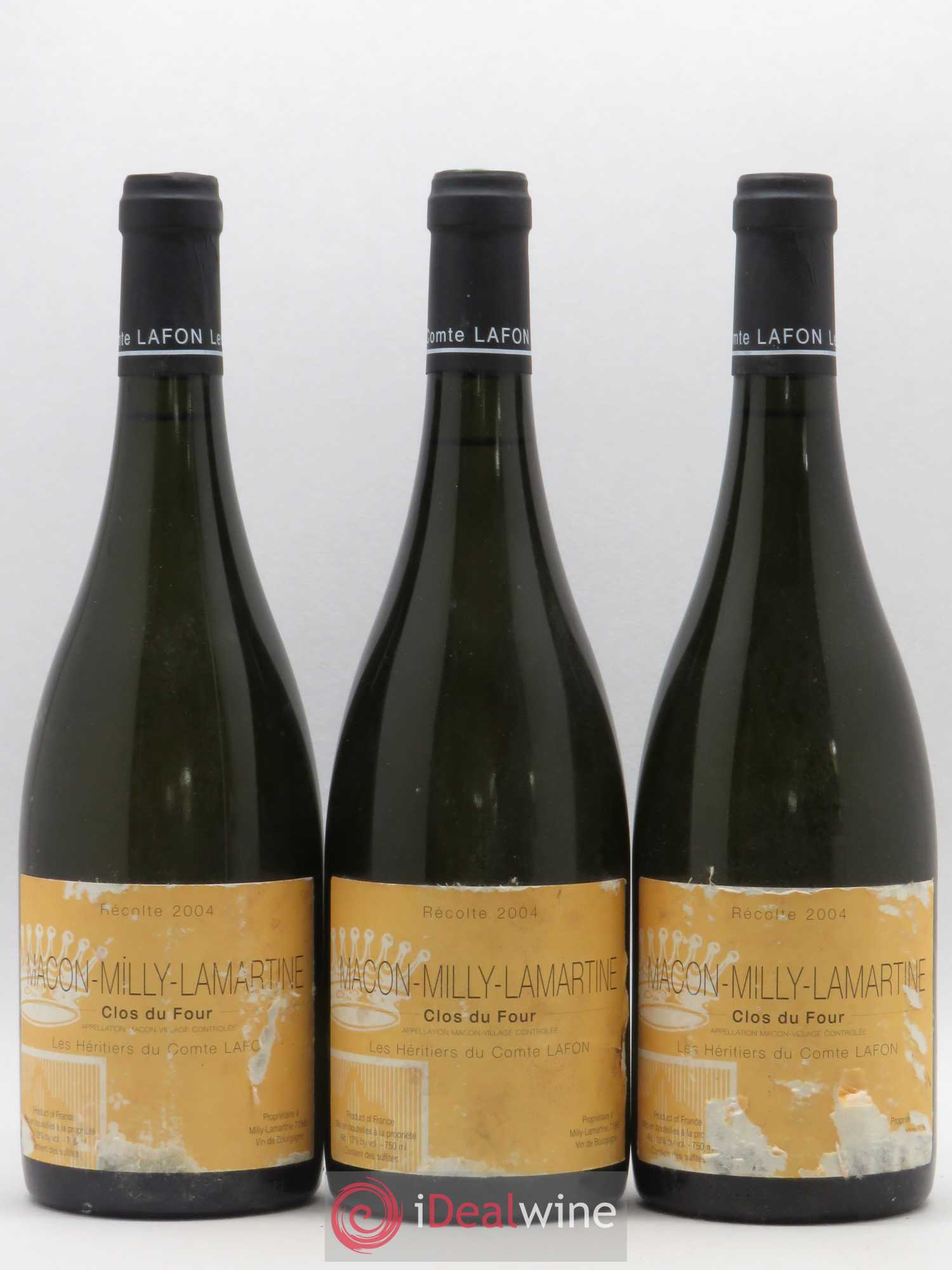 Mâcon Milly-Lamartine Clos du Four Héritiers du Comte Lafon (Domaine des) 2004 - Lot de 3 bouteilles - 0