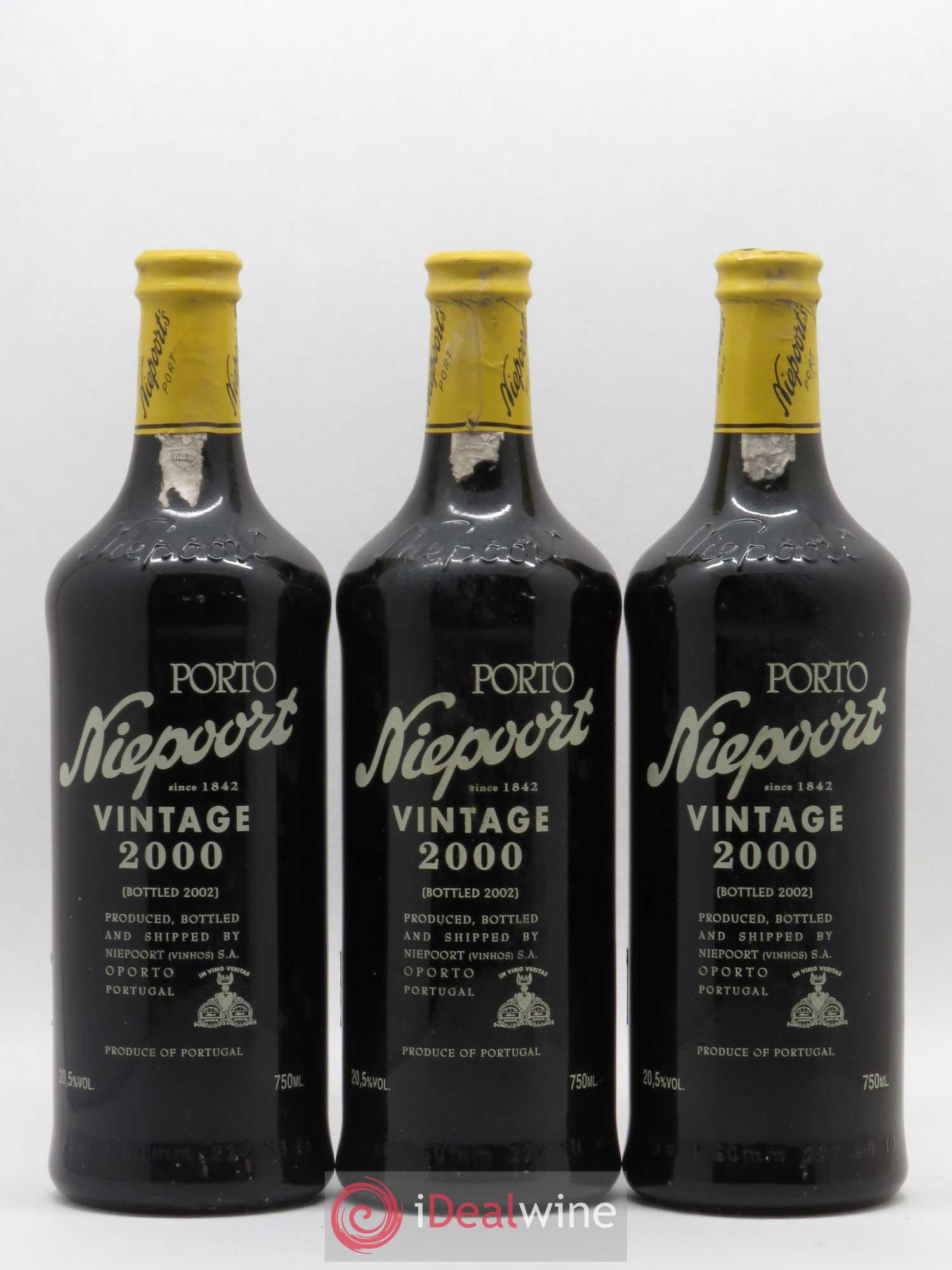 Porto Vintage Niepoort 2000 - Lot de 3 bouteilles - 0