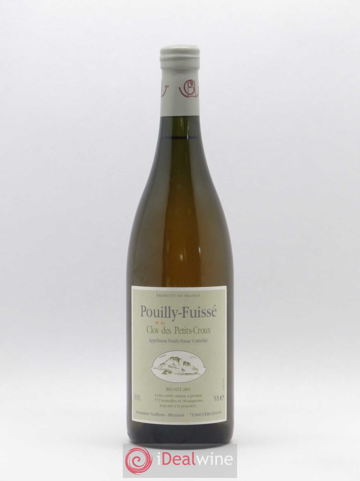 Pouilly-Fuissé Clos Des Petits Croux Domaine Guffens Heynen 2001 - Posten von 1 Flasche - 0