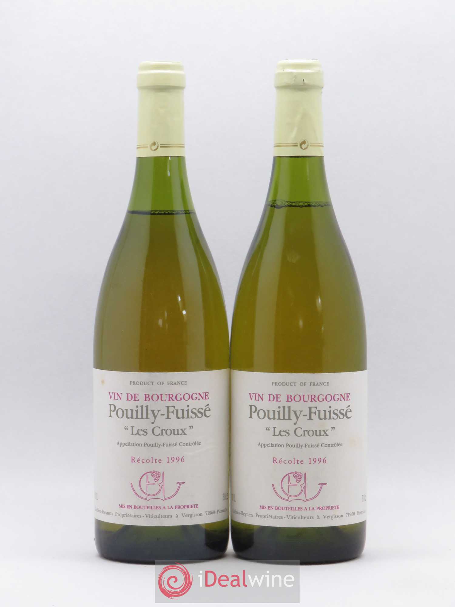 Pouilly-Fuissé Les Croux Domaine Guffens Heynen 1996 - Posten von 2 Flaschen - 0