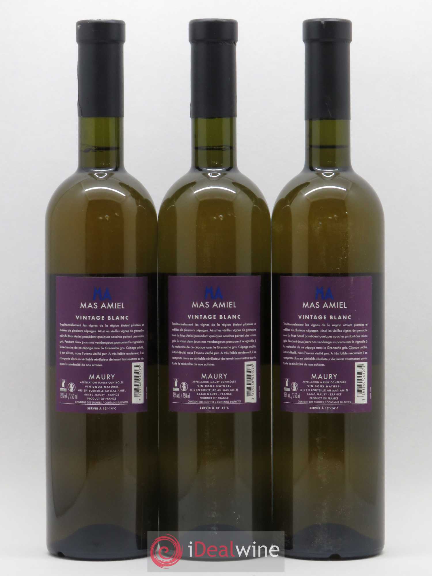 Maury Mas Amiel Millésime 80 2007 - Lot de 3 bouteilles - 1