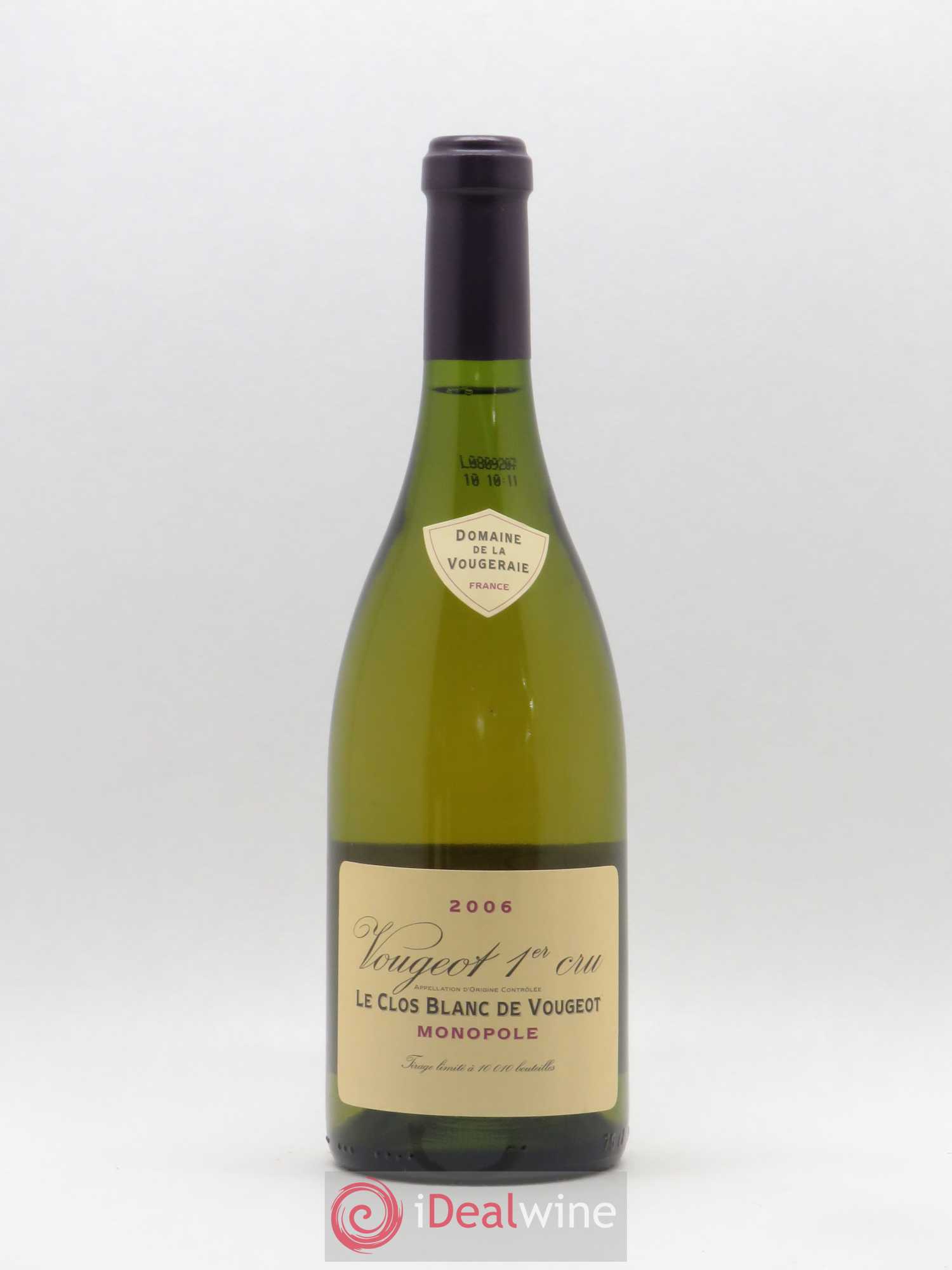 Vougeot 1er Cru Le Clos Blanc de Vougeot La Vougeraie 2006 - Lot de 1 bouteille - 0