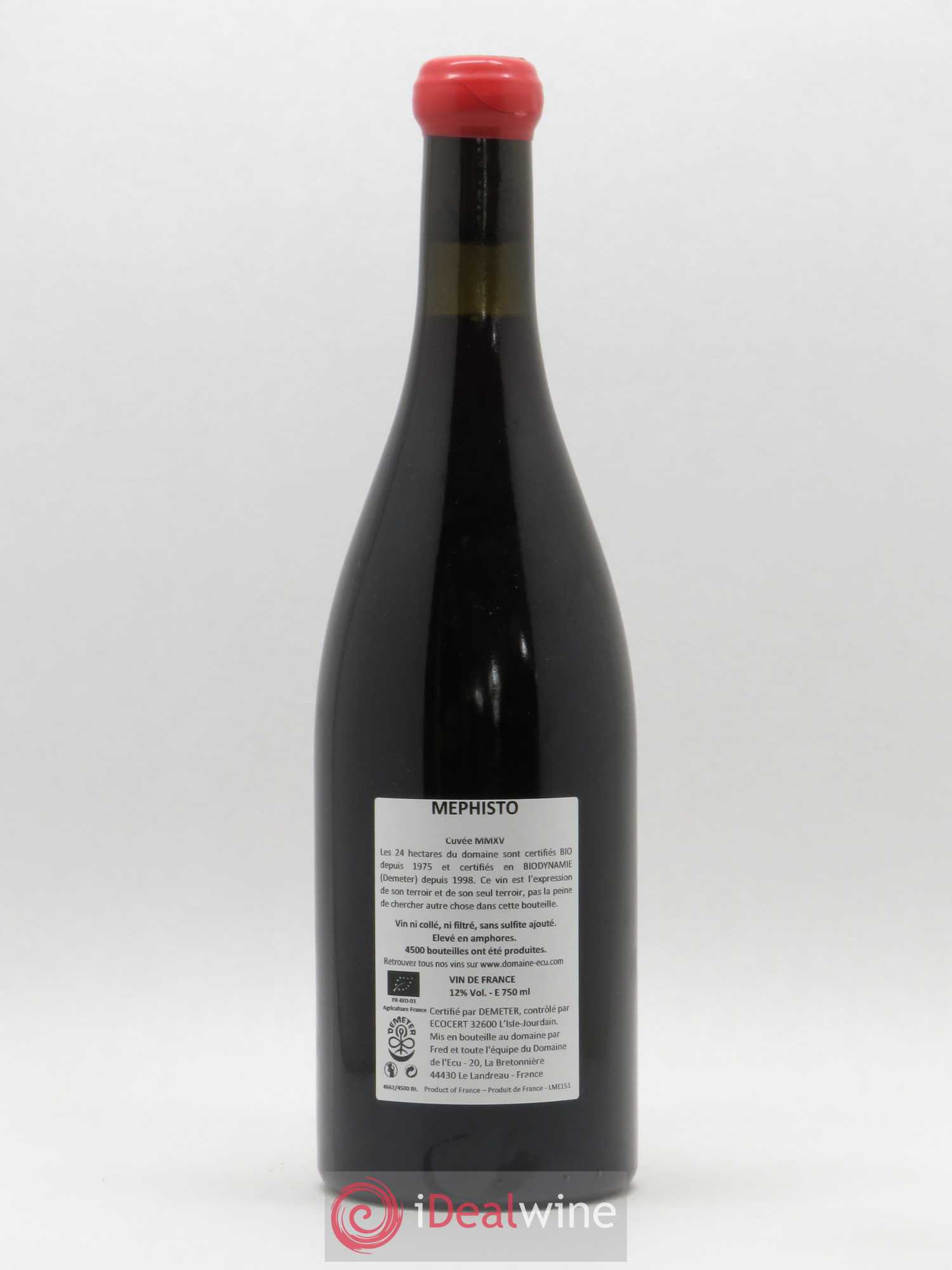 Vin de France Méphisto Domaine de L'Ecu 2015 - Lot de 1 bouteille - 1