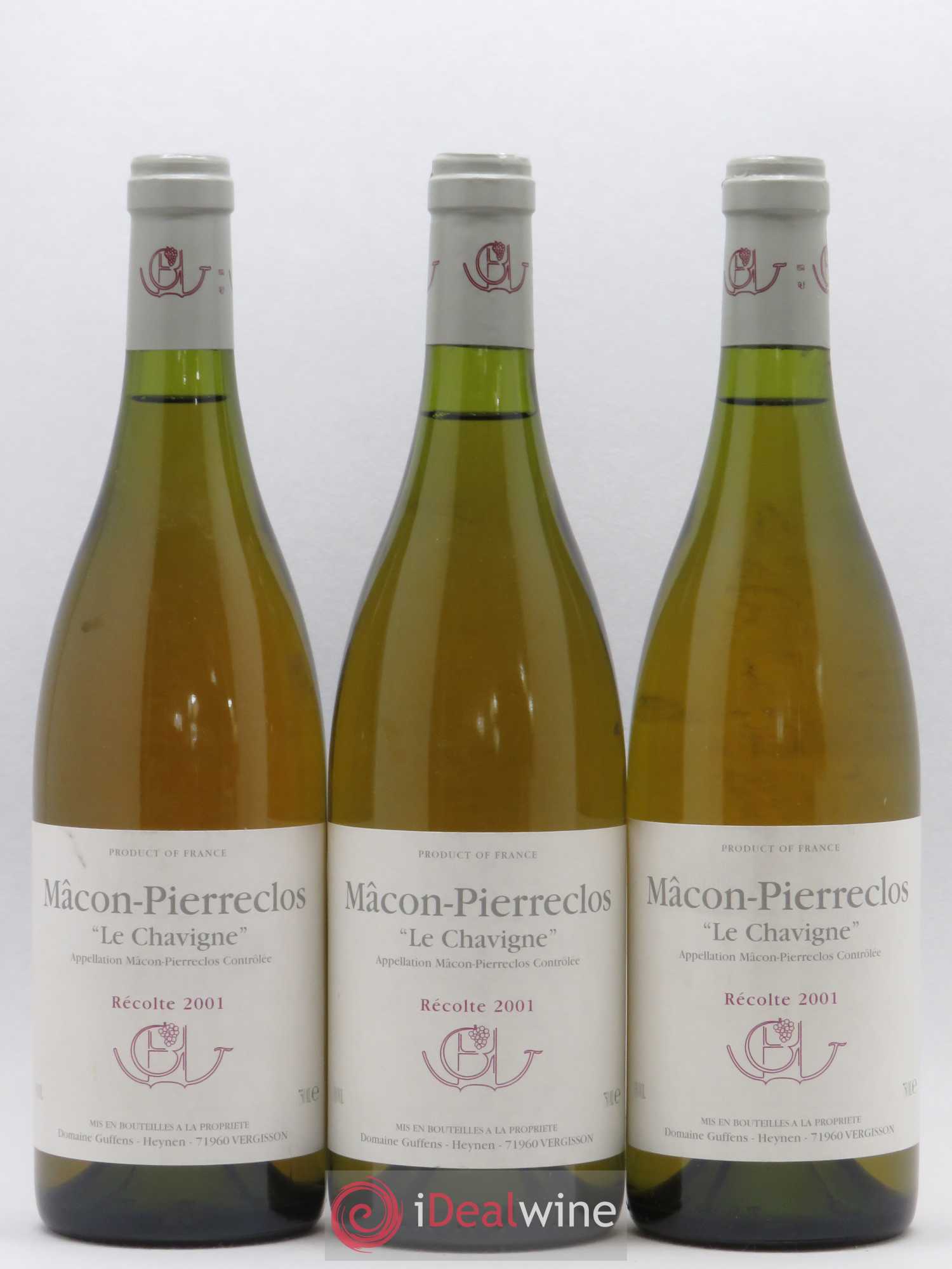 Mâcon-Pierreclos Le Chavigne Guffens-Heynen 2001 - Lot de 3 bouteilles - 0