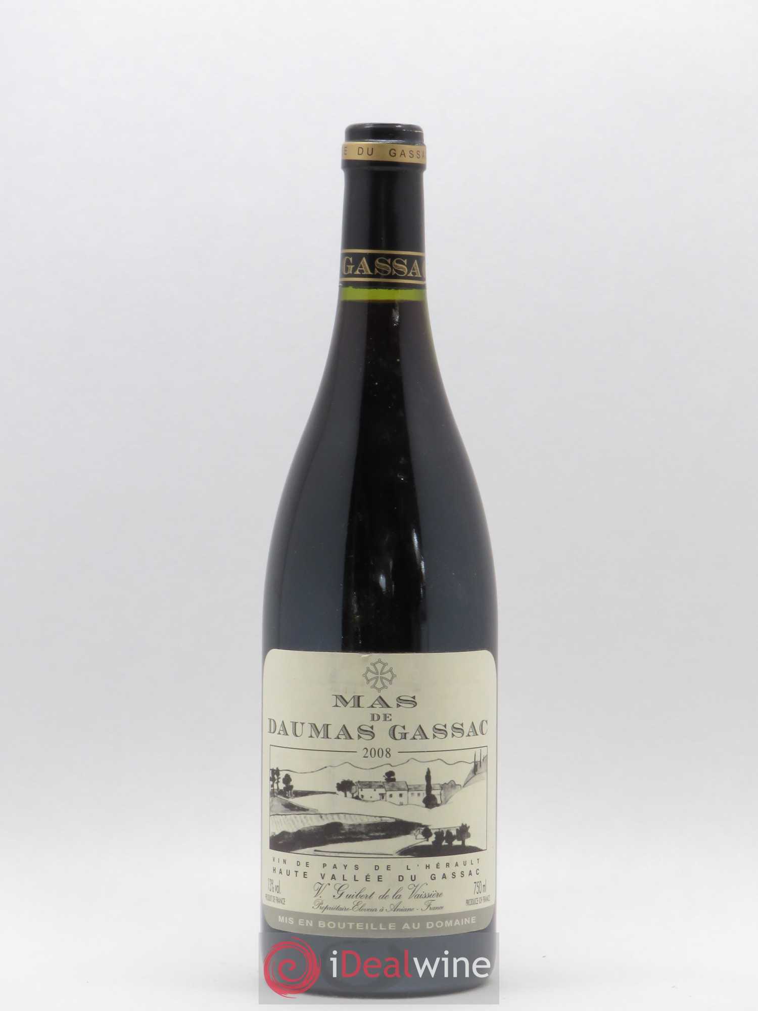 Pays d'Hérault Cité d'Aniane Mas Daumas Gassac Famille Guibert de La Vaissière 2008 - Posten von 1 Flasche - 0