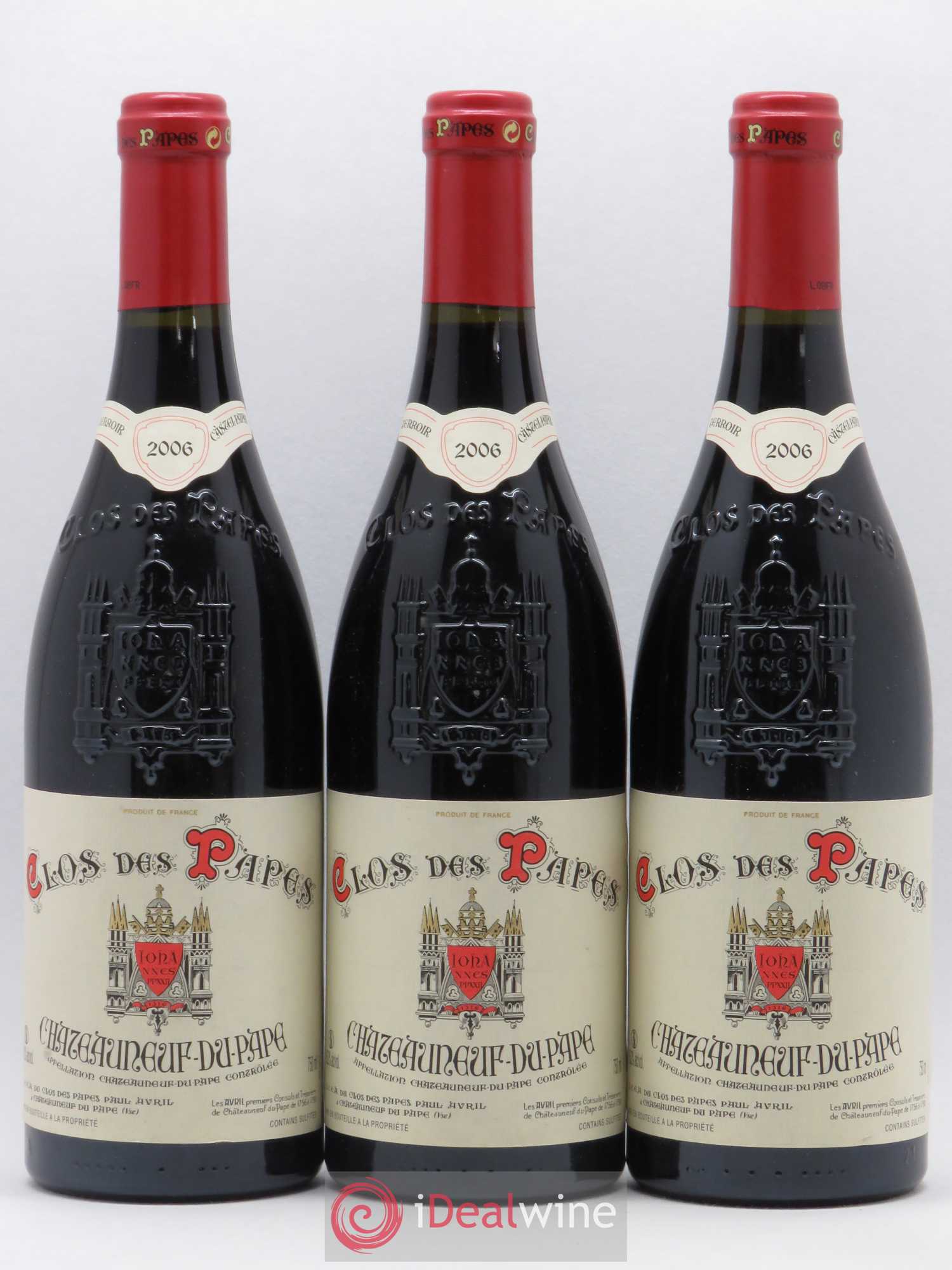 Châteauneuf-du-Pape Clos des Papes - Paul Avril 2006 - Lot de 3 bouteilles - 0