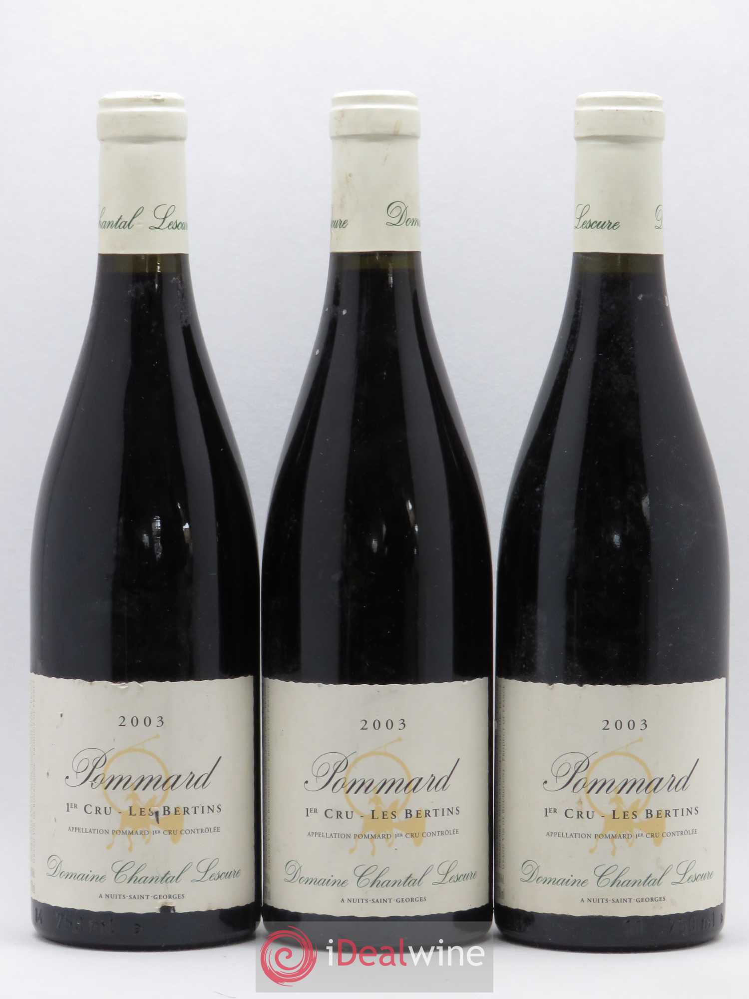 Pommard 1er Cru Les Bertins Chantal Lescure 2003 - Lot de 3 bouteilles - 0