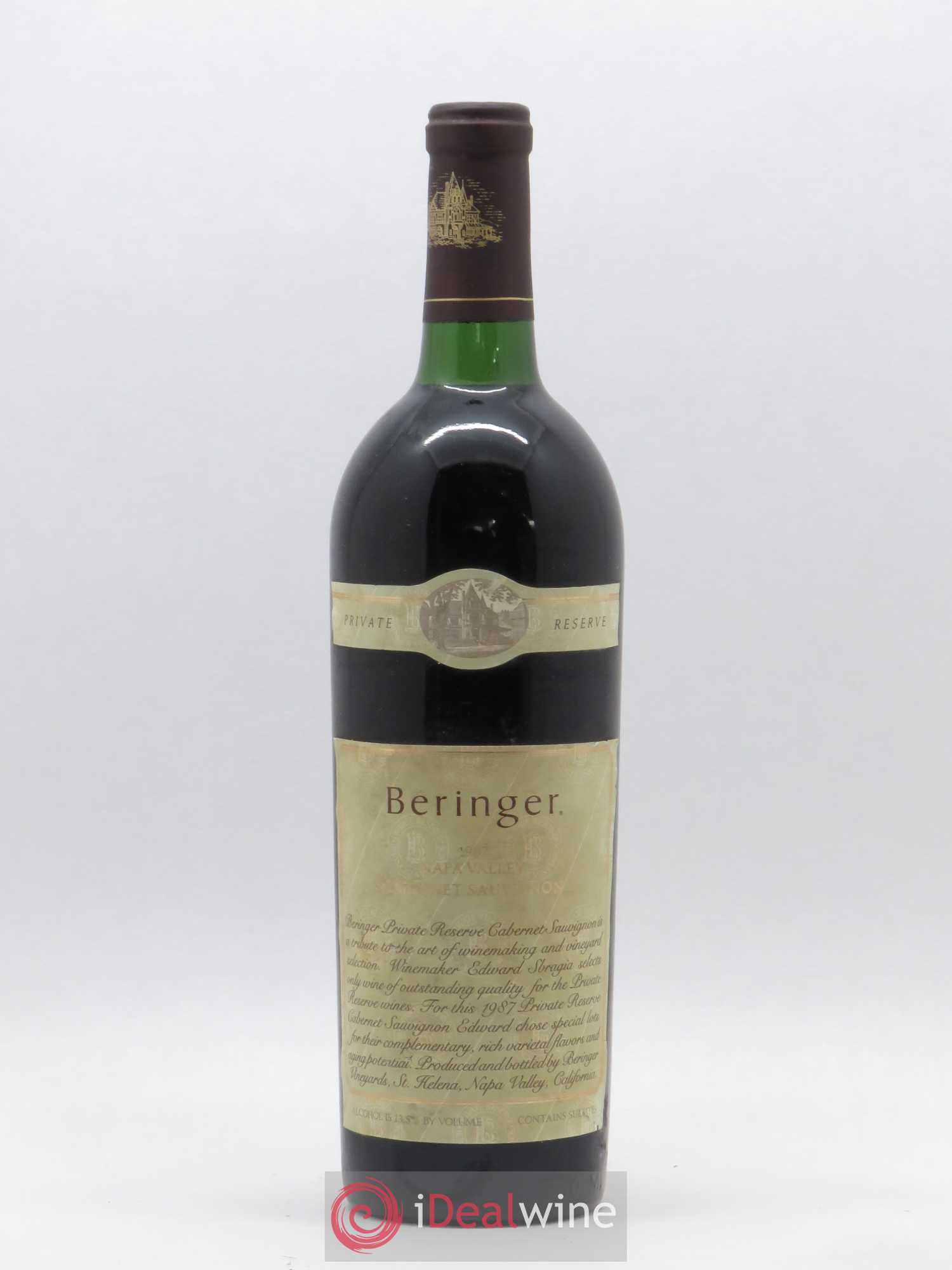 Napa Valley Beringer - Private Reserve Beringer Vineyards 1987 - Lot de 1 bouteille - 0
