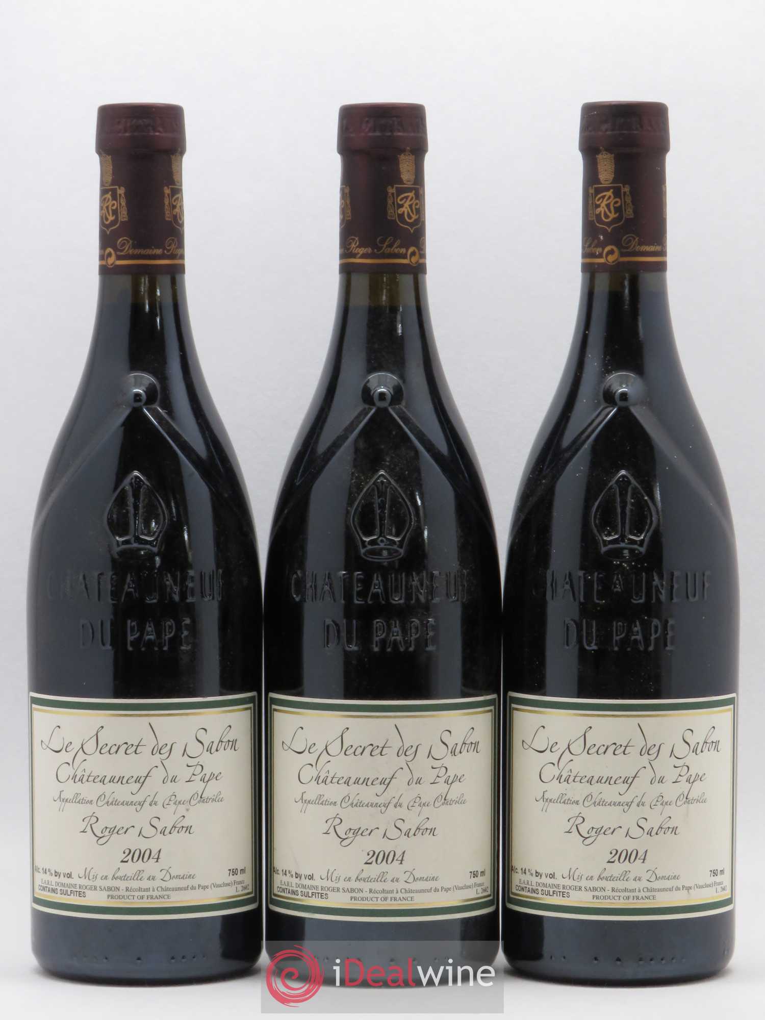 Châteauneuf-du-Pape Le Secret des Sabon Domaine Roger Sabon 2004 - Lot de 3 bouteilles - 0