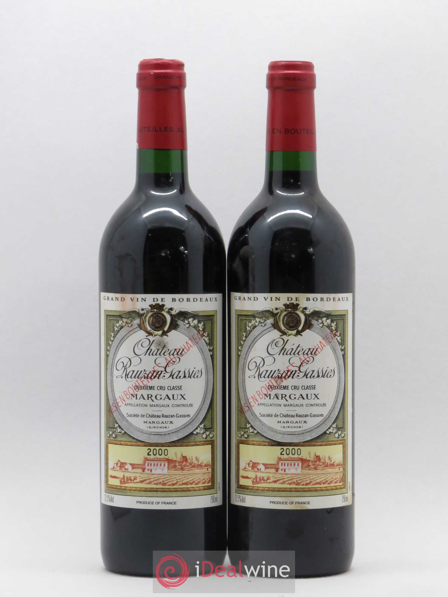 Château Rauzan-Gassies 2ème Grand Cru Classé 2000 - Lot de 2 bouteilles - 0