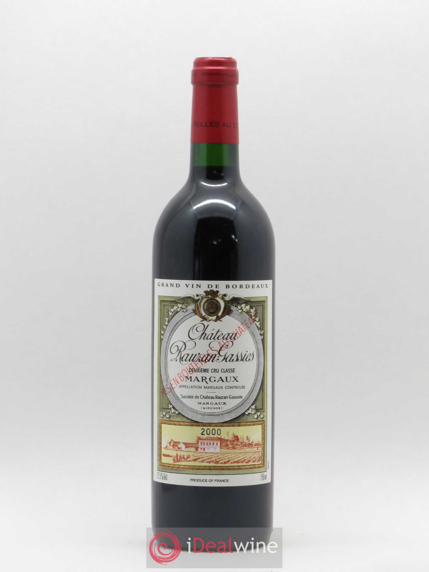 Château Rauzan-Gassies 2ème Grand Cru Classé 2000 - Lot de 1 bouteille - 0