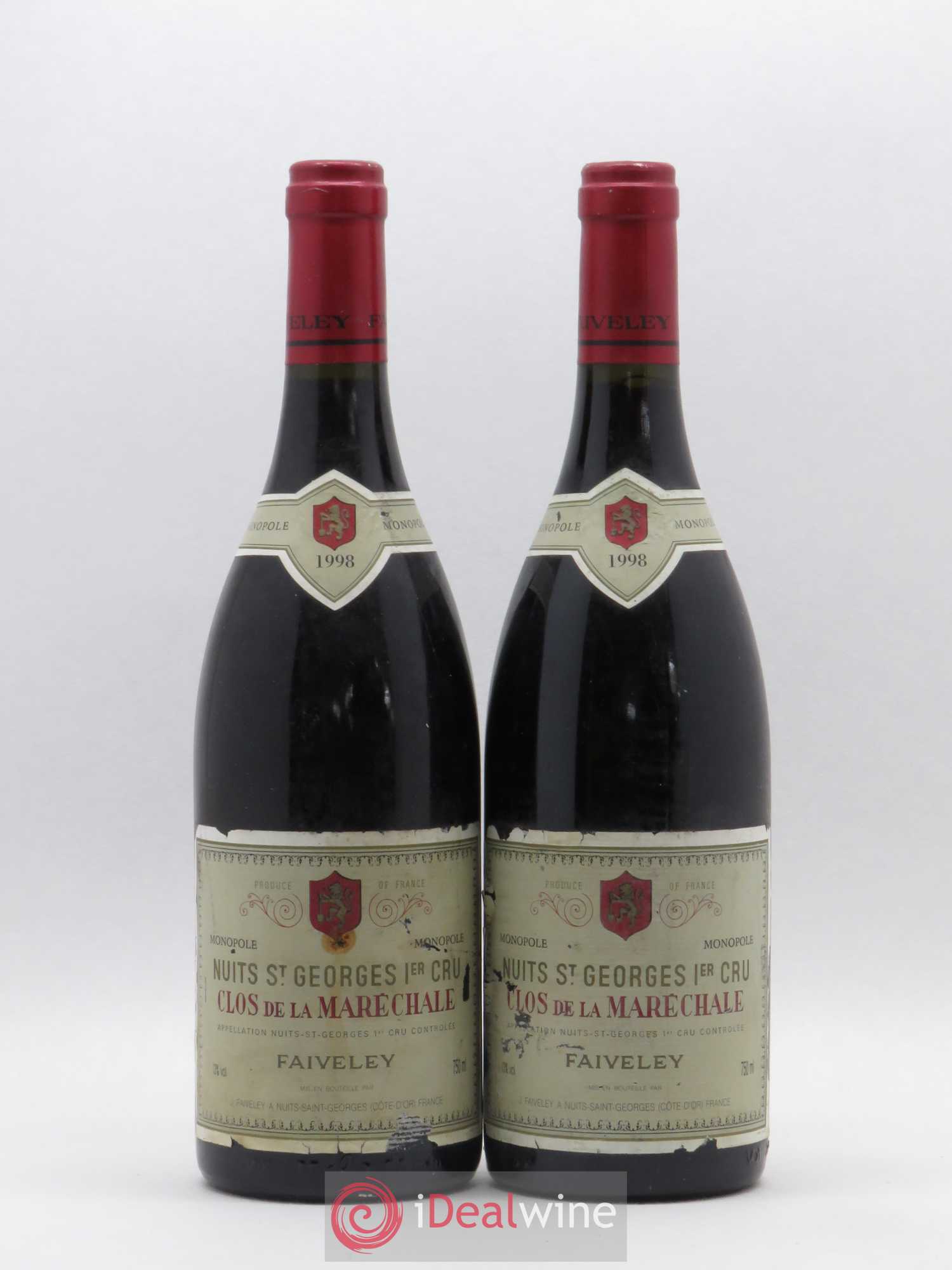 Nuits-Saint-Georges 1er Cru Clos de la Maréchale Faiveley 1998 - Posten von 2 Flaschen - 0