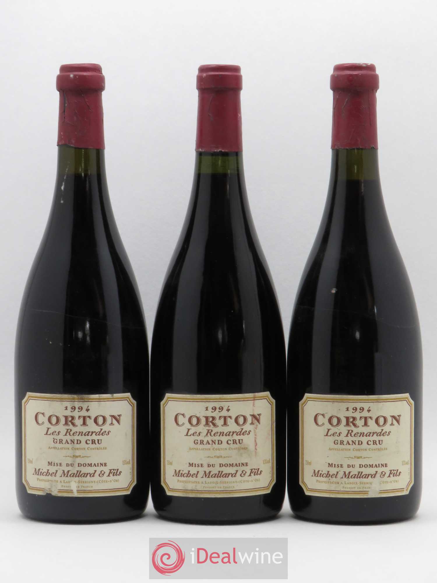 Corton Grand Cru Michel Mallard et Fils 1994 - Posten von 3 Flaschen - 0