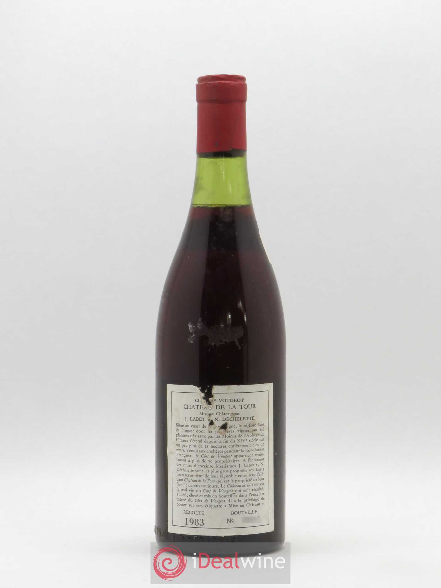 Clos de Vougeot Grand Cru Château de La Tour 1983 - Lot de 1 bouteille - 1