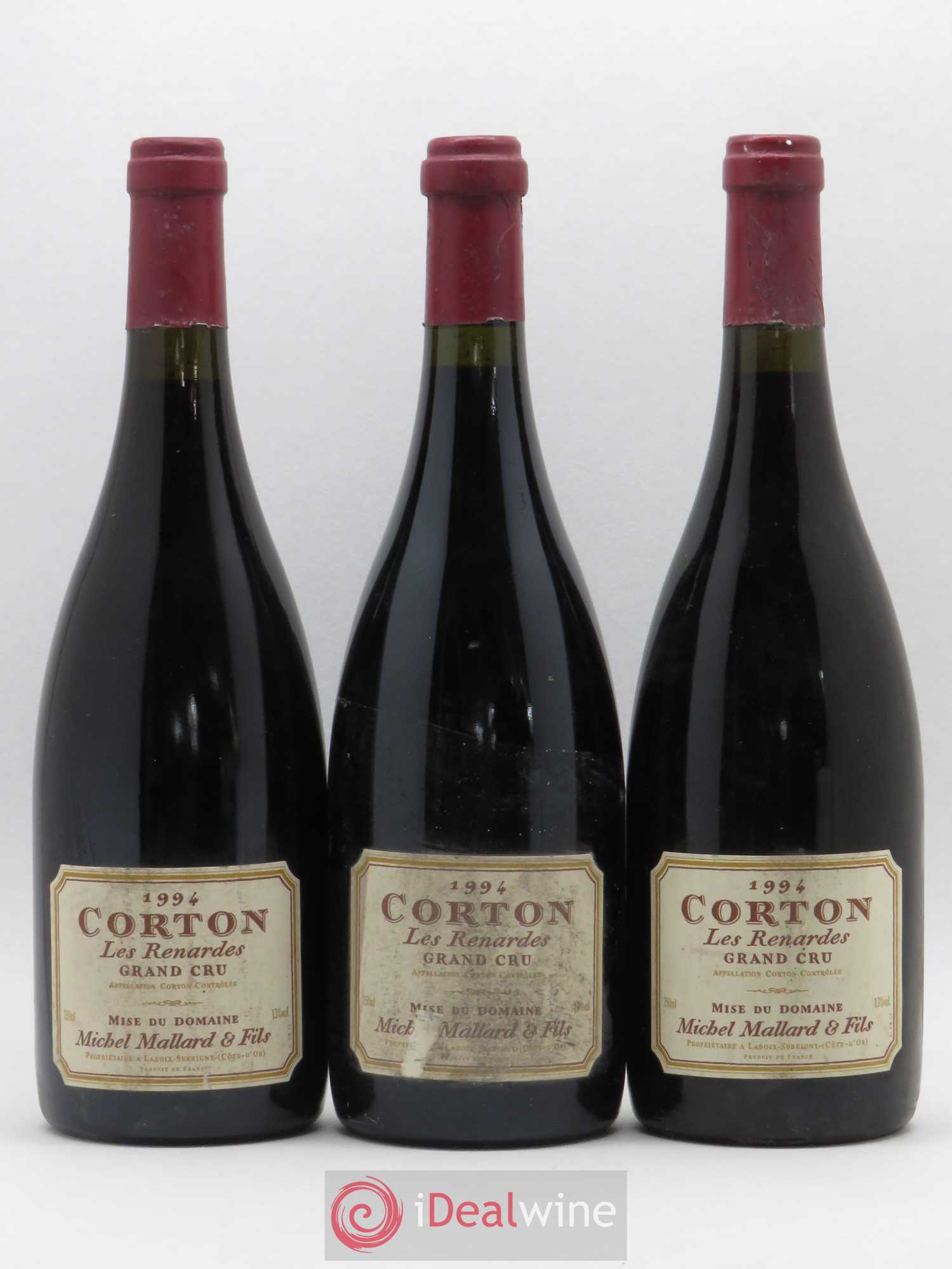 Corton Grand Cru Michel Mallard et Fils 1994 - Posten von 3 Flaschen - 0
