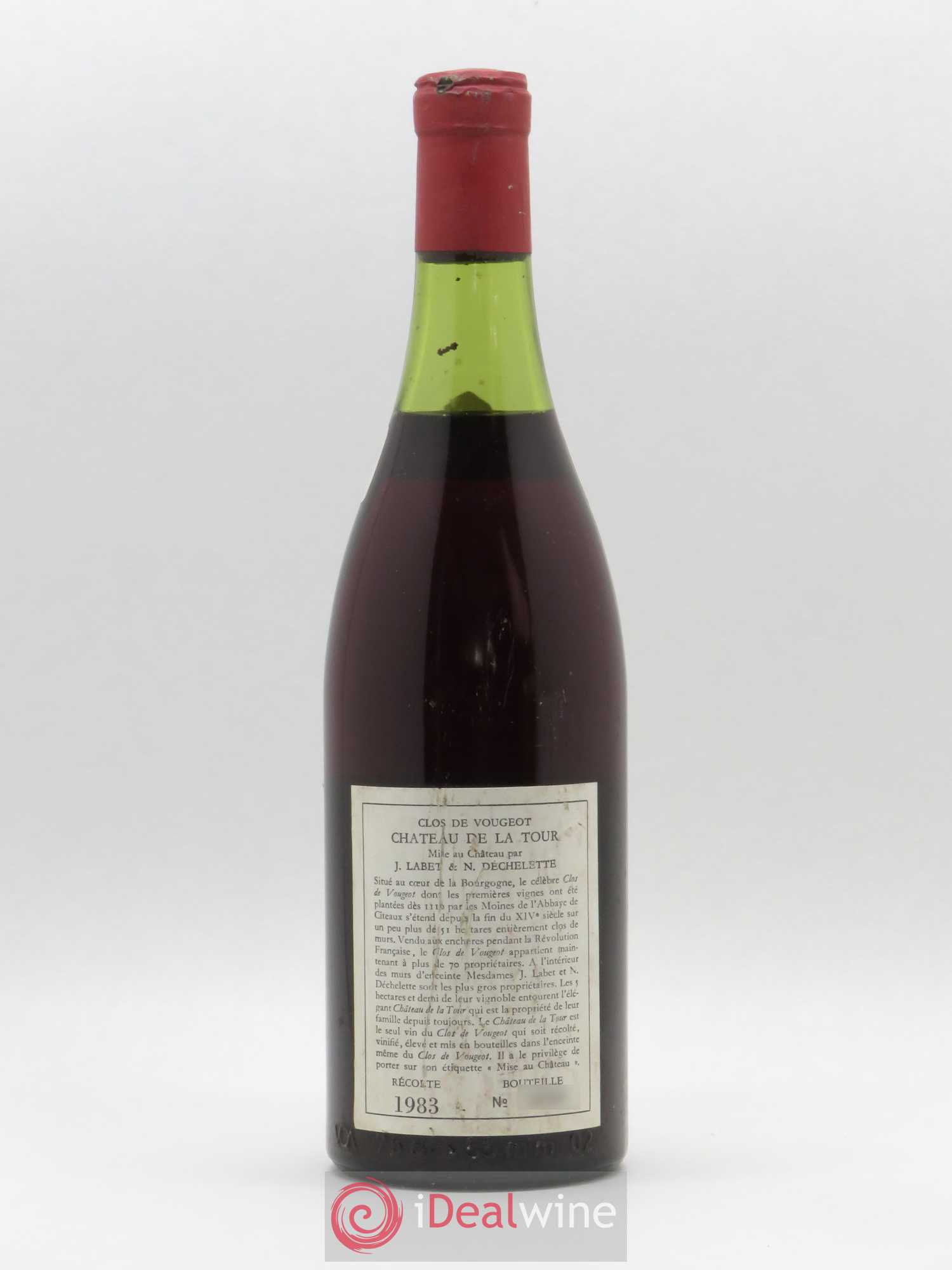 Clos de Vougeot Grand Cru Château de La Tour 1983 - Lot de 1 bouteille - 1