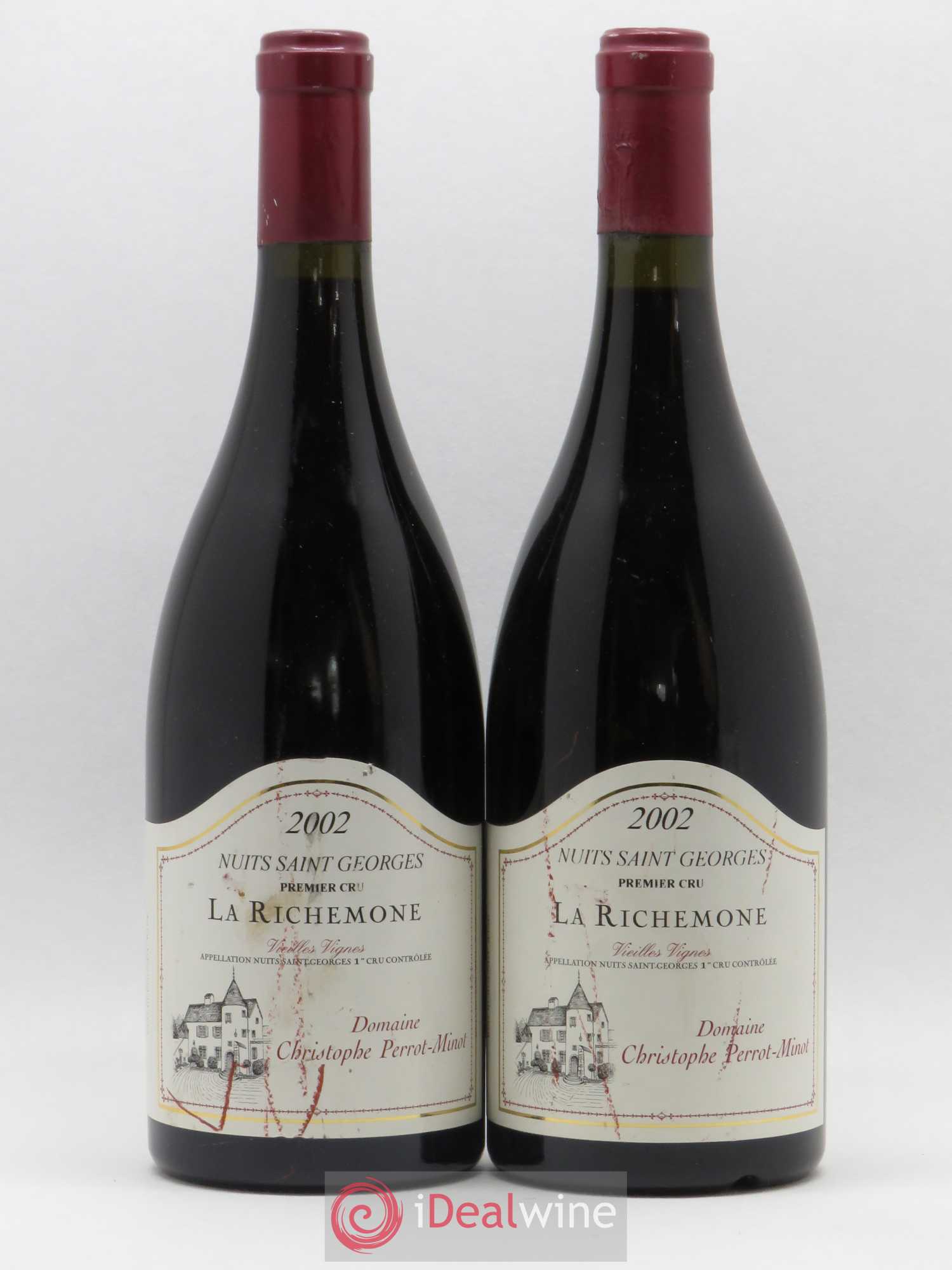 Nuits-Saint-Georges 1er Cru La Richemone Vieilles Vignes Perrot-Minot 2002 - Lot de 2 bouteilles - 0