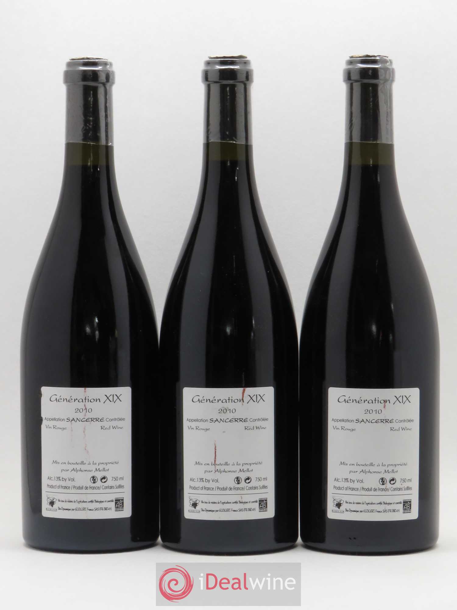 Sancerre Génération XIX Alphonse Mellot 2010 - Lot de 3 bouteilles - 1