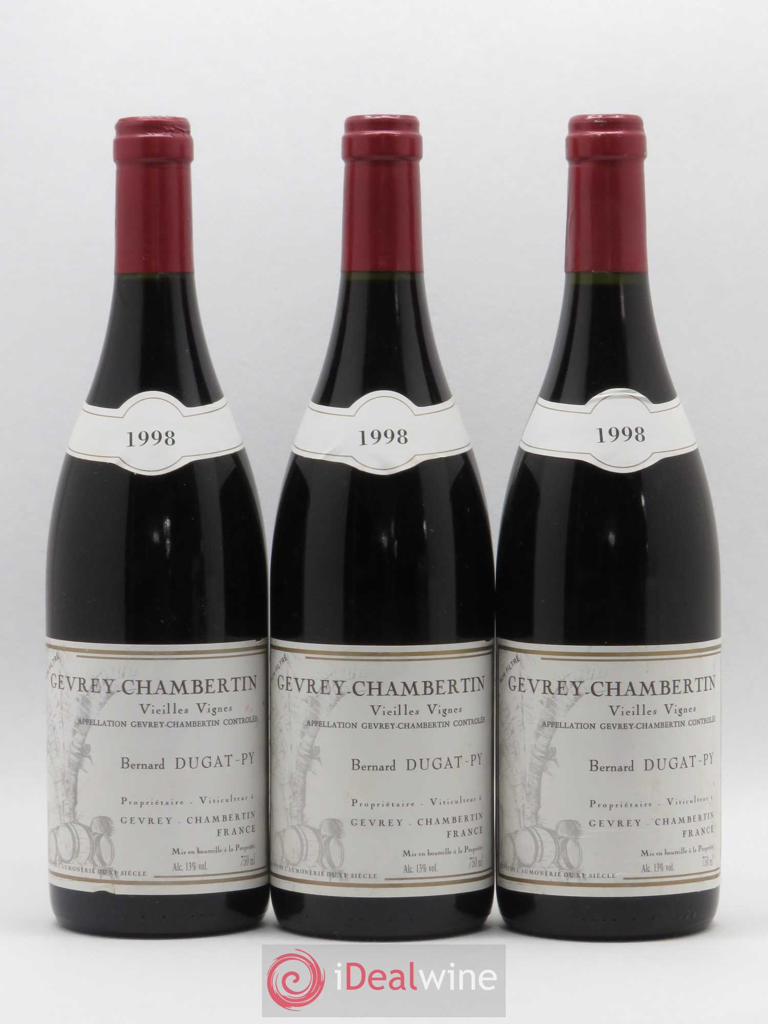 Gevrey-Chambertin Vieilles Vignes Dugat-Py 1998 - Lot de 3 bouteilles - 0