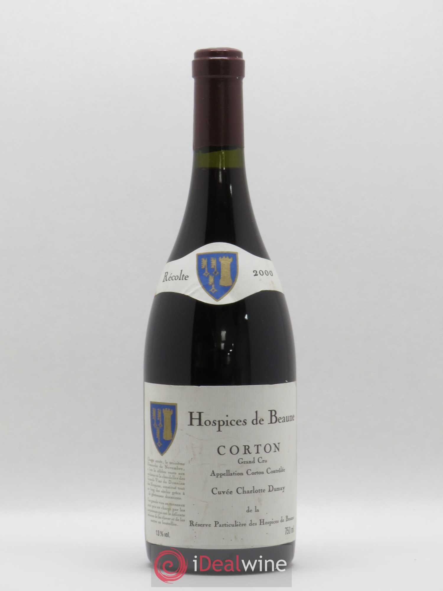 Corton Grand Cru Hospices de Beaune Cuvée Charlotte Dumay 2000 - Posten von 1 Flasche - 0