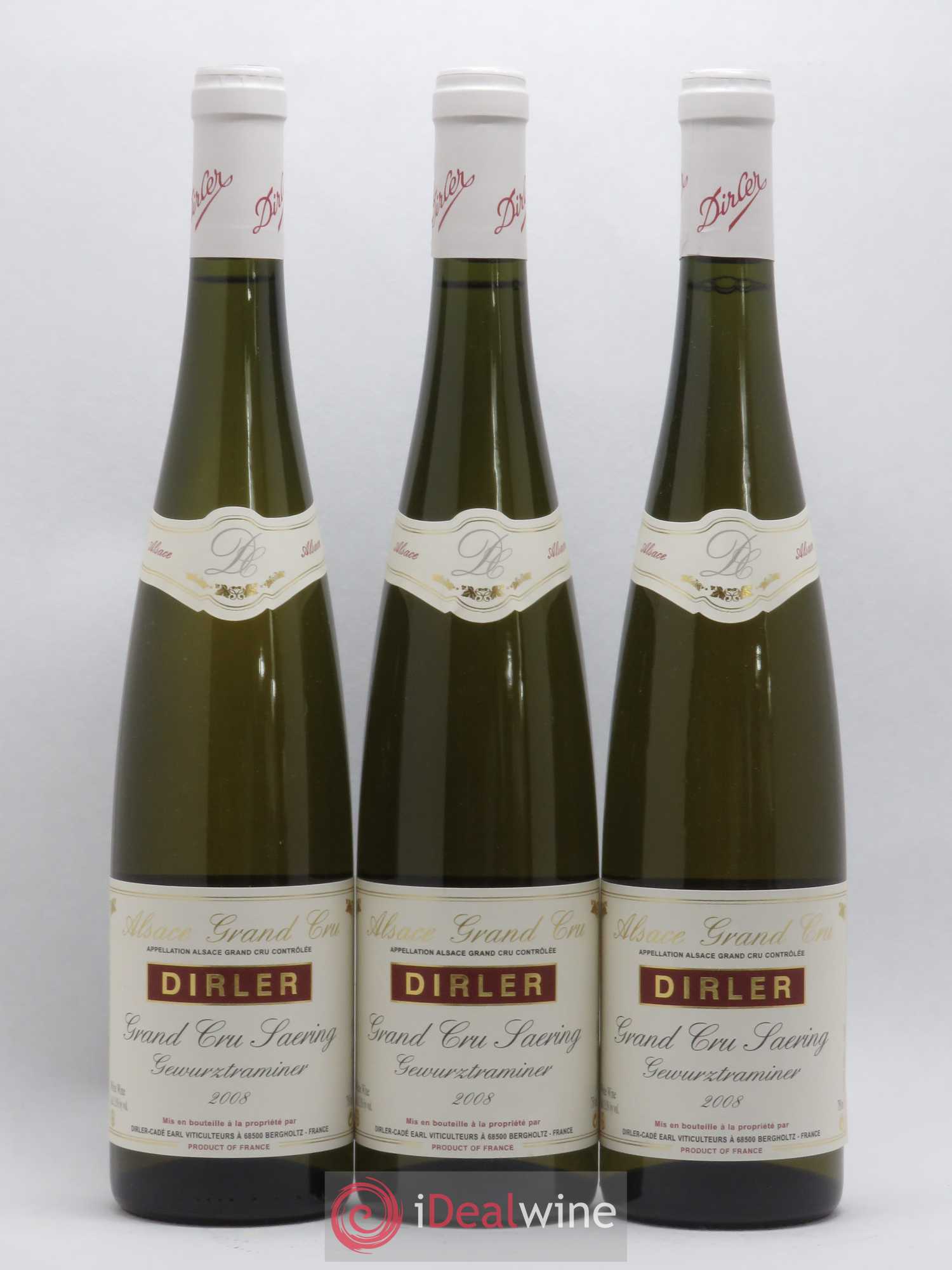 Gewurztraminer Grand Cru Saering Domaine Dirler Cadé 2008 - Posten von 3 Flaschen - 0